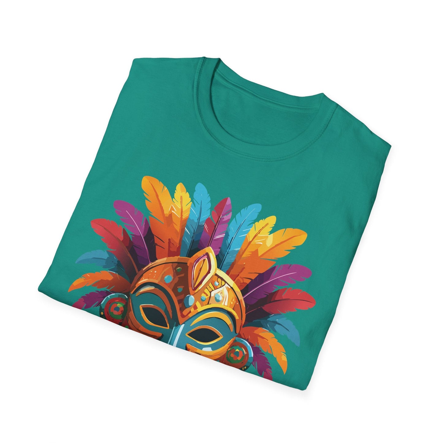 Unisex Gildan Mask T Shirt Softstyle 64000 With Art Design Lightweight Cotton Tee