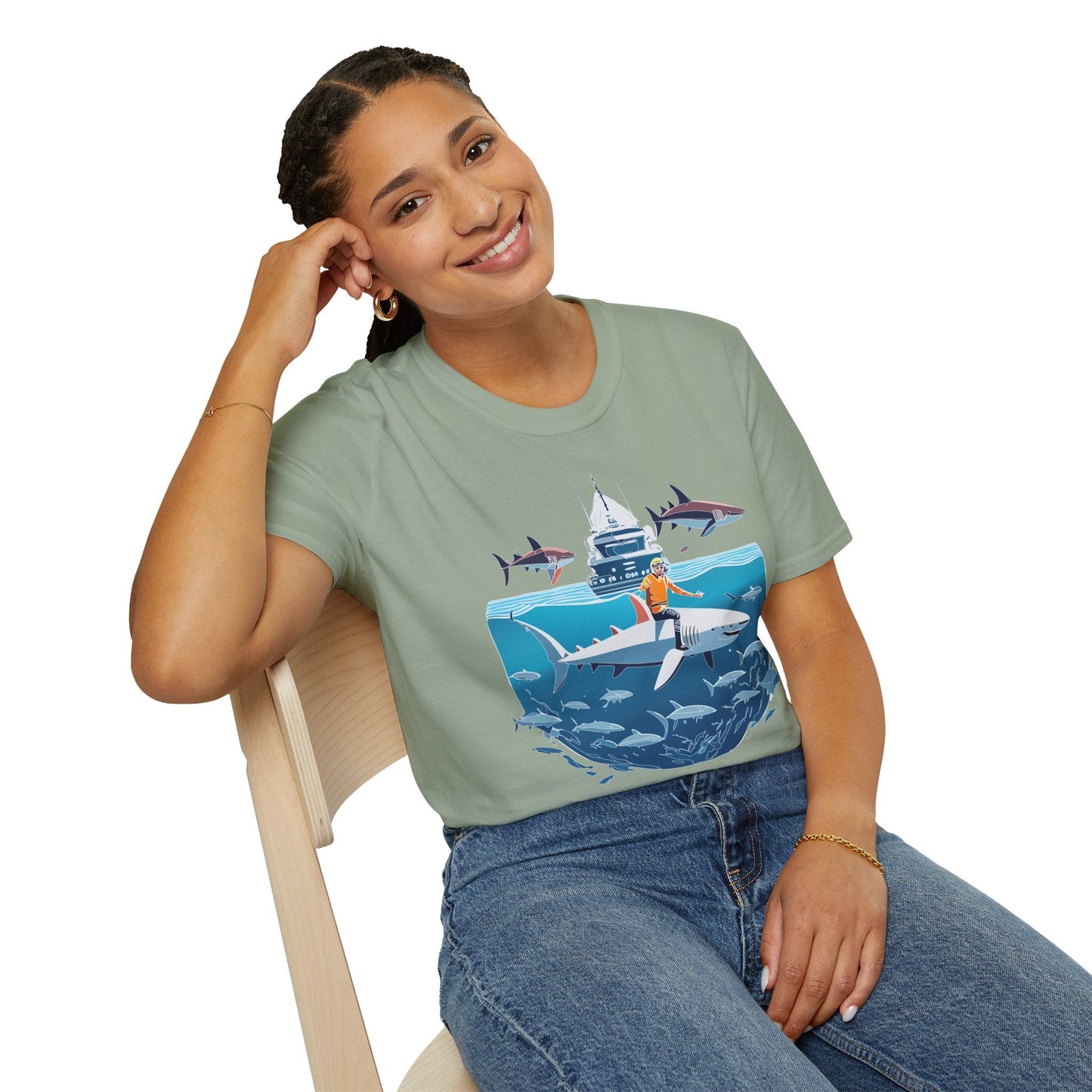 Ocean Tee Shirt Unisex Softstyle Gildan 64000 Cotton T Shirt Lightweight Casual Tee