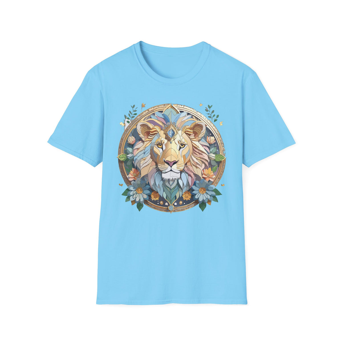 Boho Geometric Lion Tee | Lion Face T-Shirt, Bohemian Animal Graphic