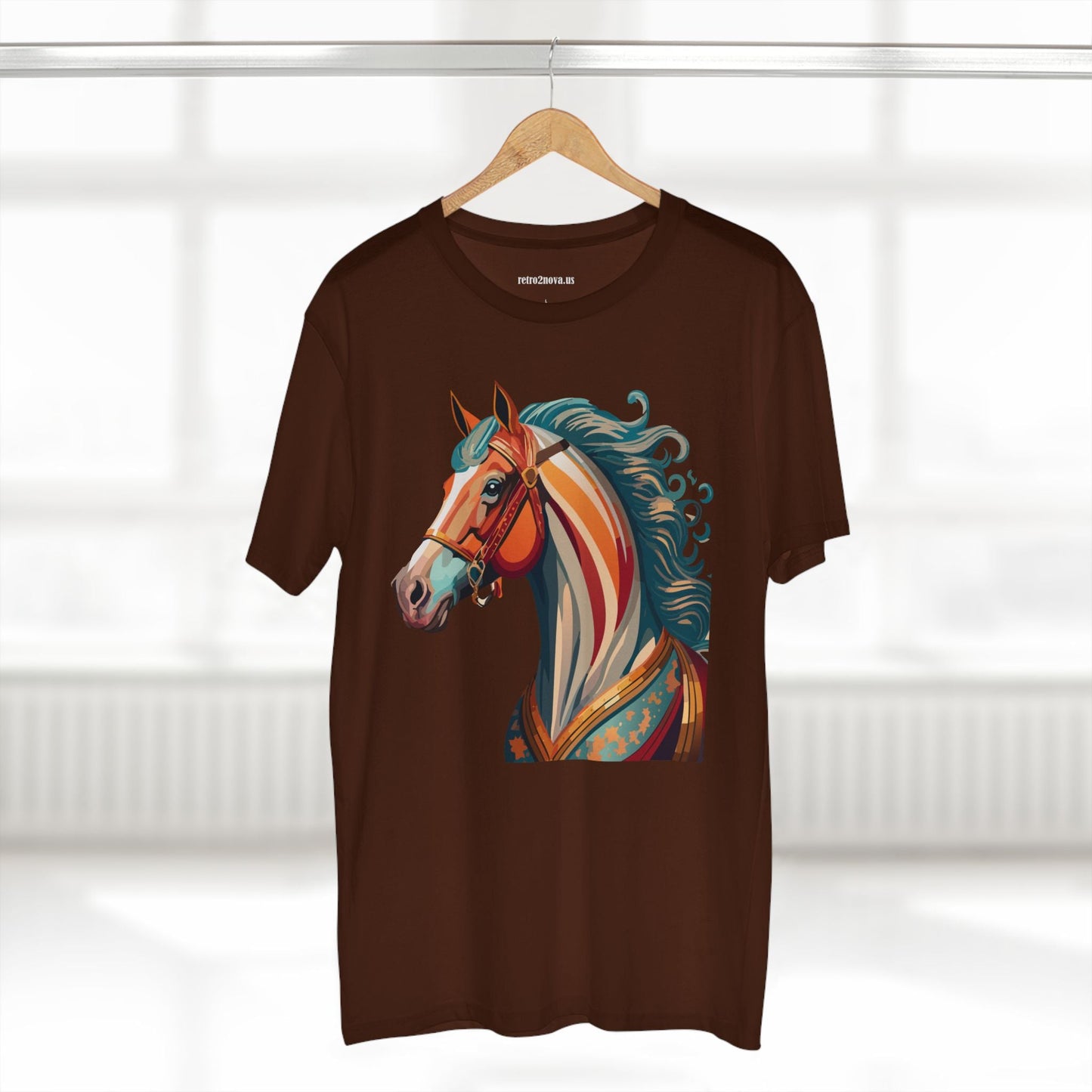 Horse Animal Shirt Unisex Premium Cotton Tee With Original Art Design From Retro2Nova Soft Breathable Art Collection