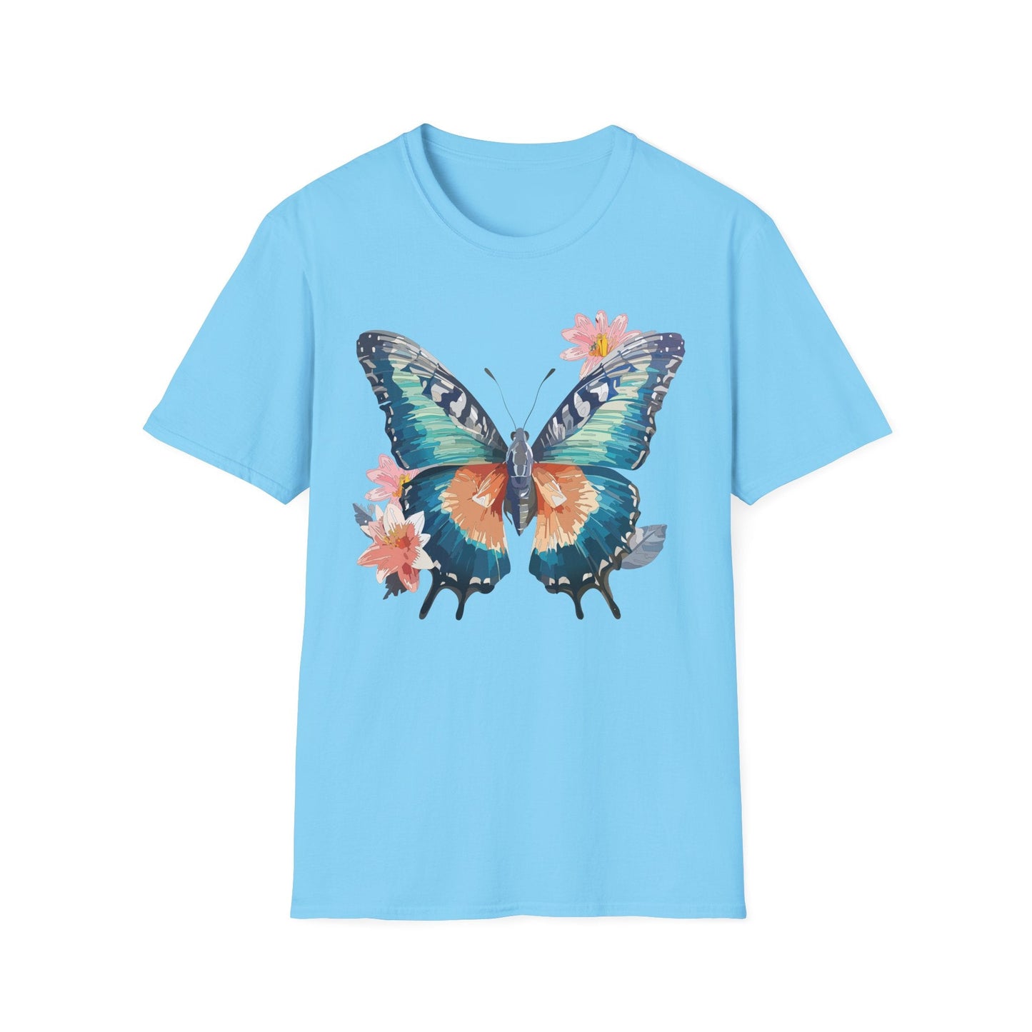 Butterfly T Shirt Unisex Cotton Tee Monarch Butterfly Design Softstyle 64000 Gildan Brand Quality