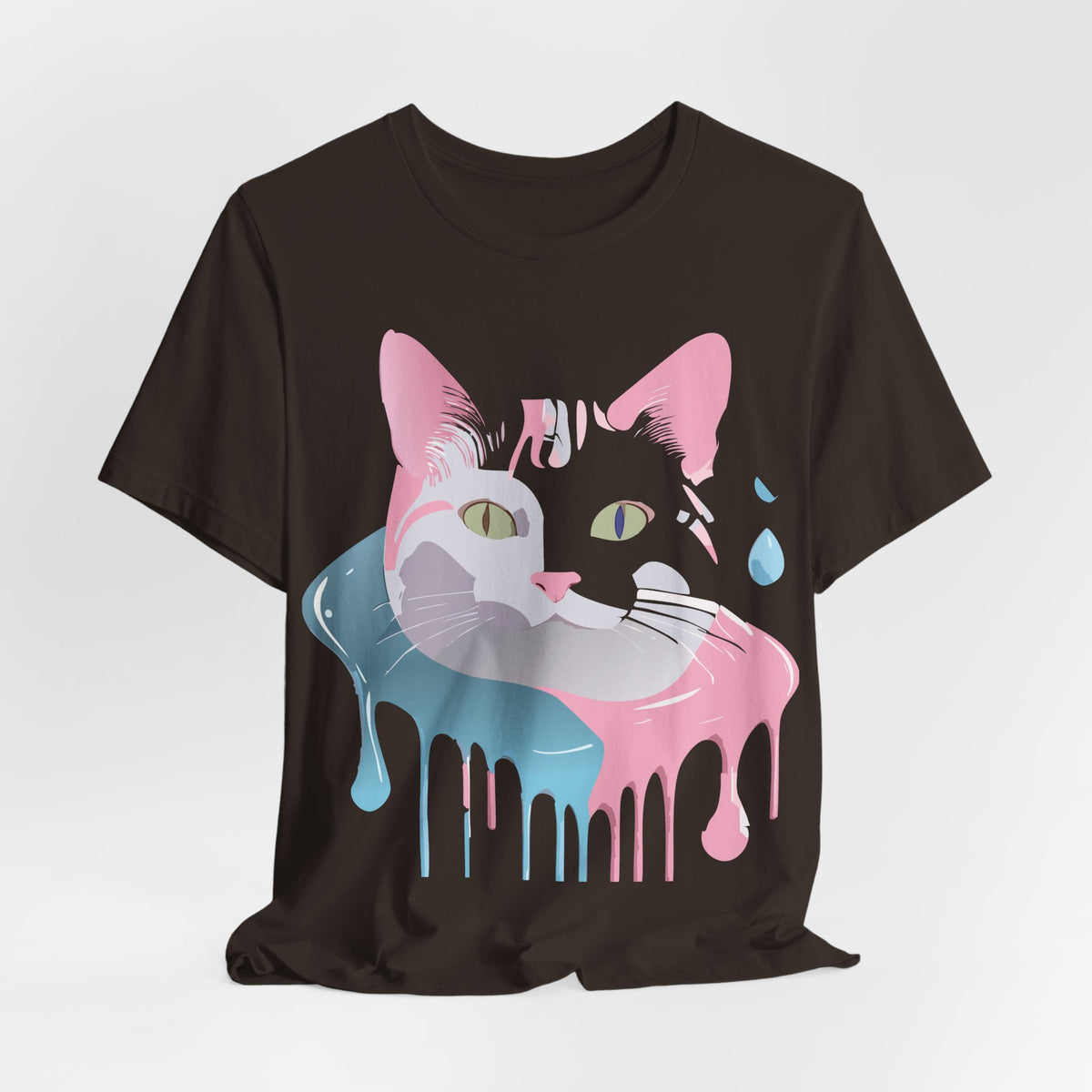 Cat Graphic Unisex Cotton Bella+Canvas Tee with Art Animal Design e106