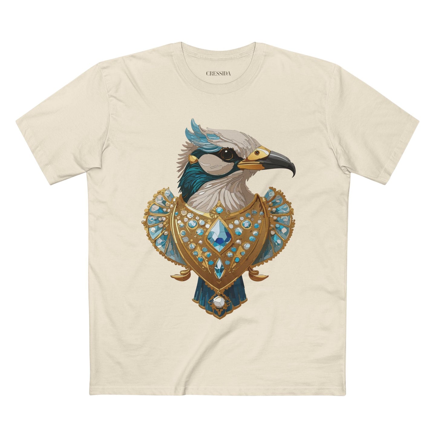 Bird Graphic Unisex 100 Cotton Tee With Unique Animal Golden Medallion Art Design 17