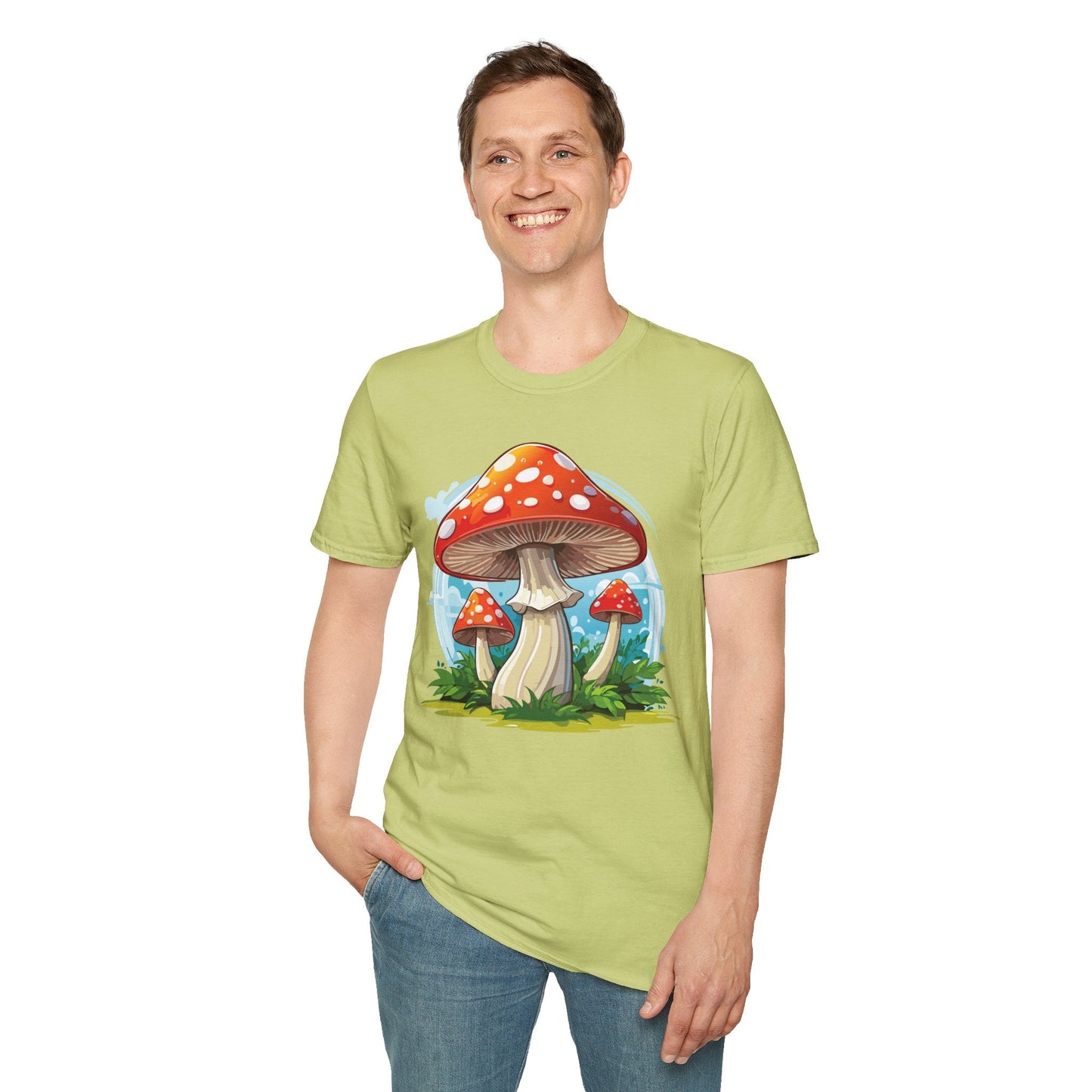 Mashroom Tee Shirt Unisex Funny Mashroom Design 100 Percent Cotton Softstyle Tee