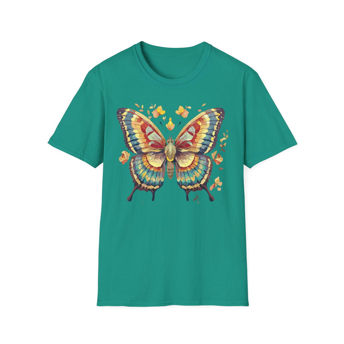Butterfly Watercolor T-Shirt — Vibrant Floral Monarch Graphic Tee Unisex 100 Cotton Gildan T-Shirt