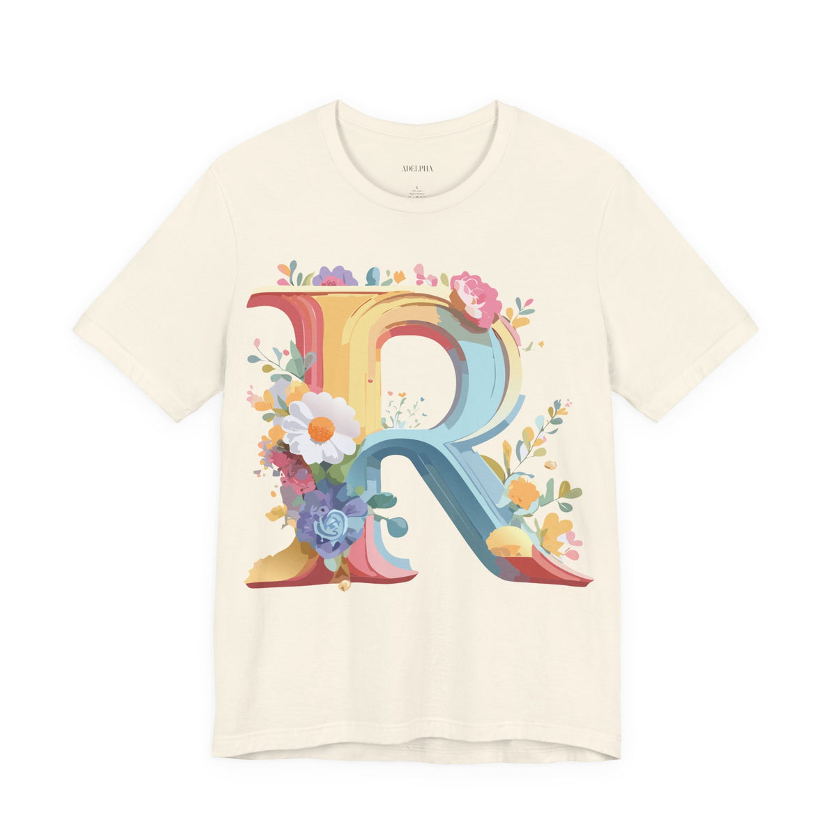 Letter R Graphic Unisex Cotton Bella+Canvas Tee with Art Letter Design