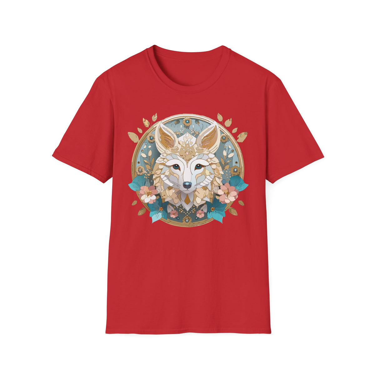 Floral Fox Mandala T-Shirt | Boho Fennec Fox Illustration