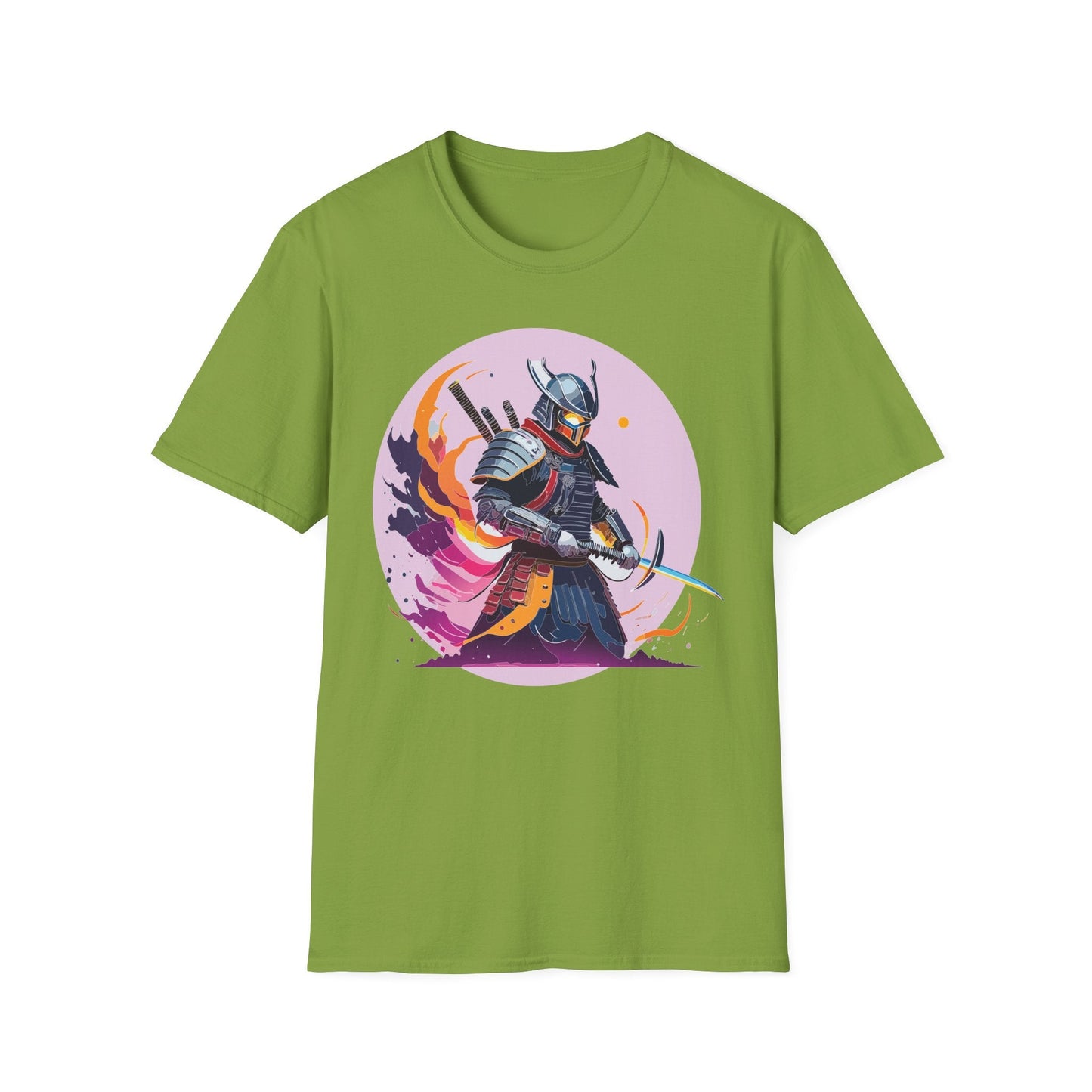 Samurai Shirt Unisex Short Sleeve Tee With Samurai Print Softstyle Gildan 64000 Ring Spun Cotton