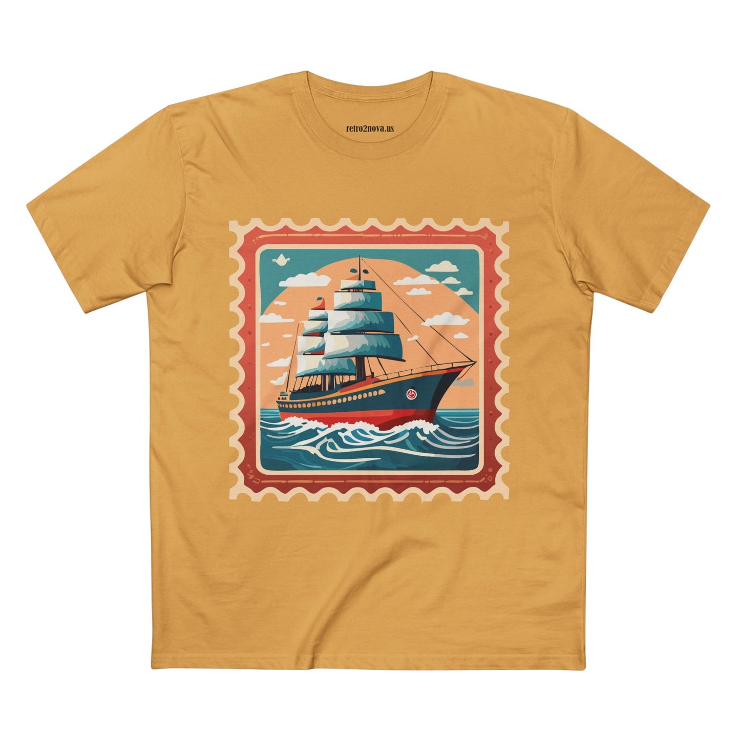 Postage Stamp Shirt Unisex Premium Cotton Tee With Original Art Design Retro2Nova