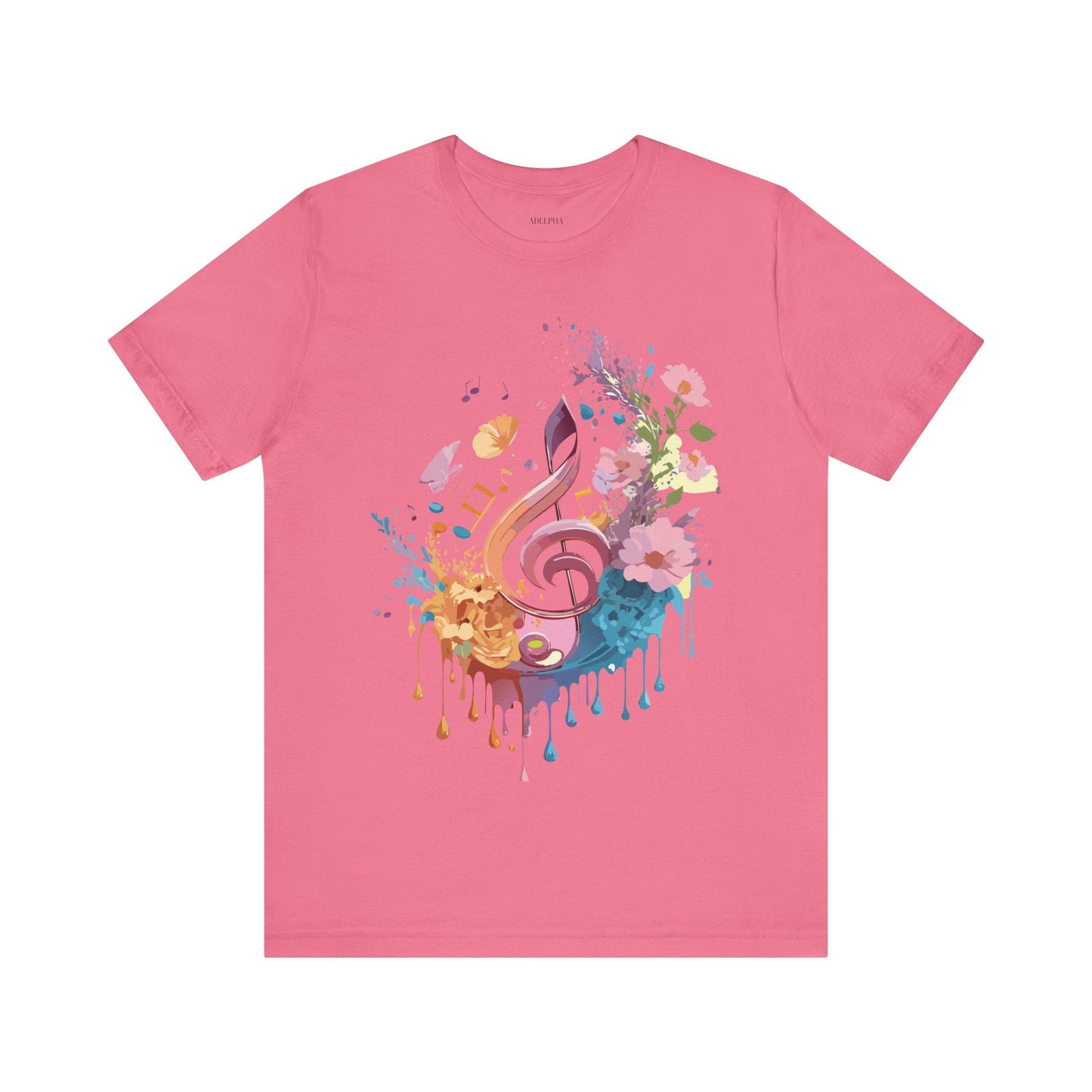 Music Graphic Unisex 100 Cotton Vintage Art with Musical Elements Tee 115