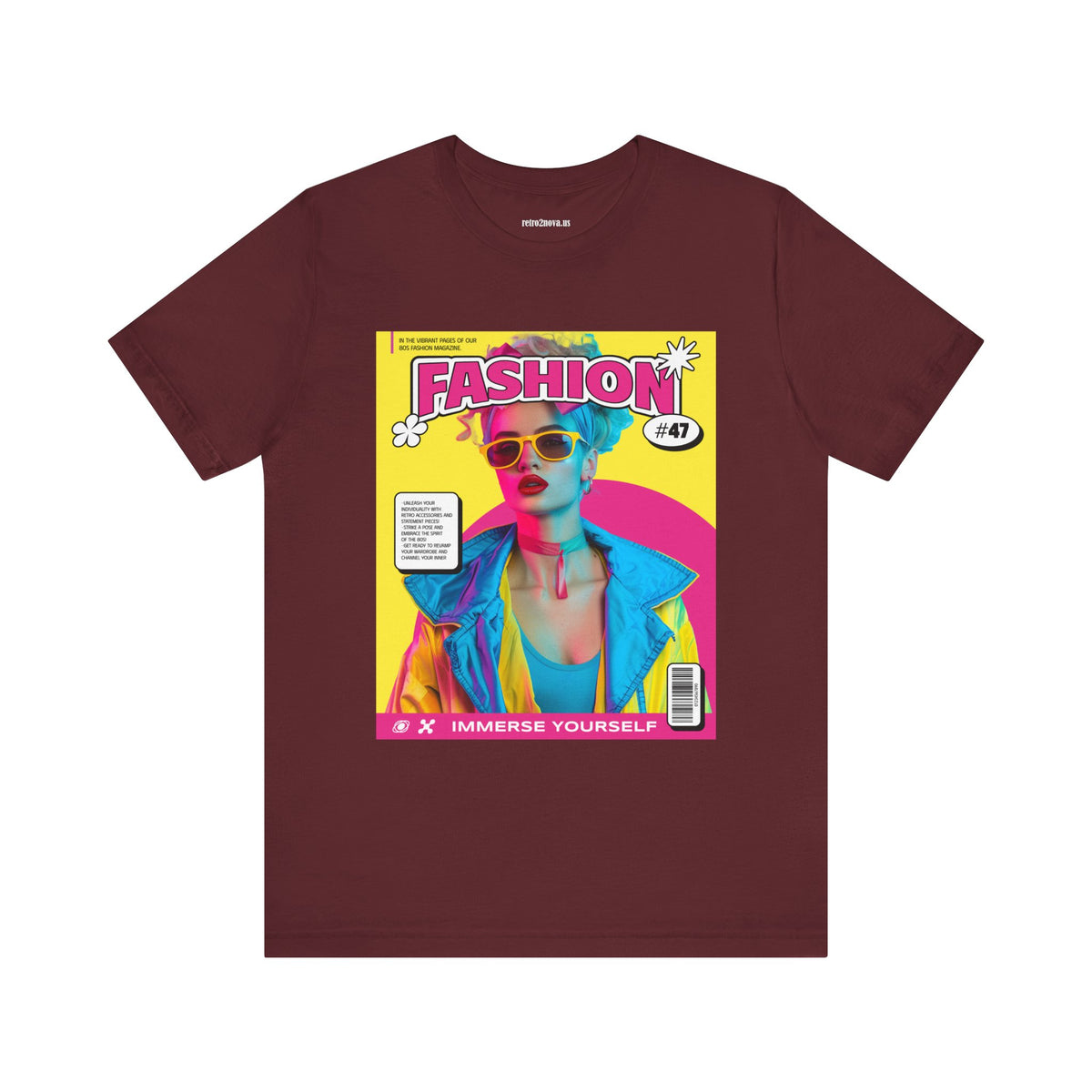 Magazine Cover Graphic Unisex Cotton Bella+Canvas Tee with Retro Poster ab25