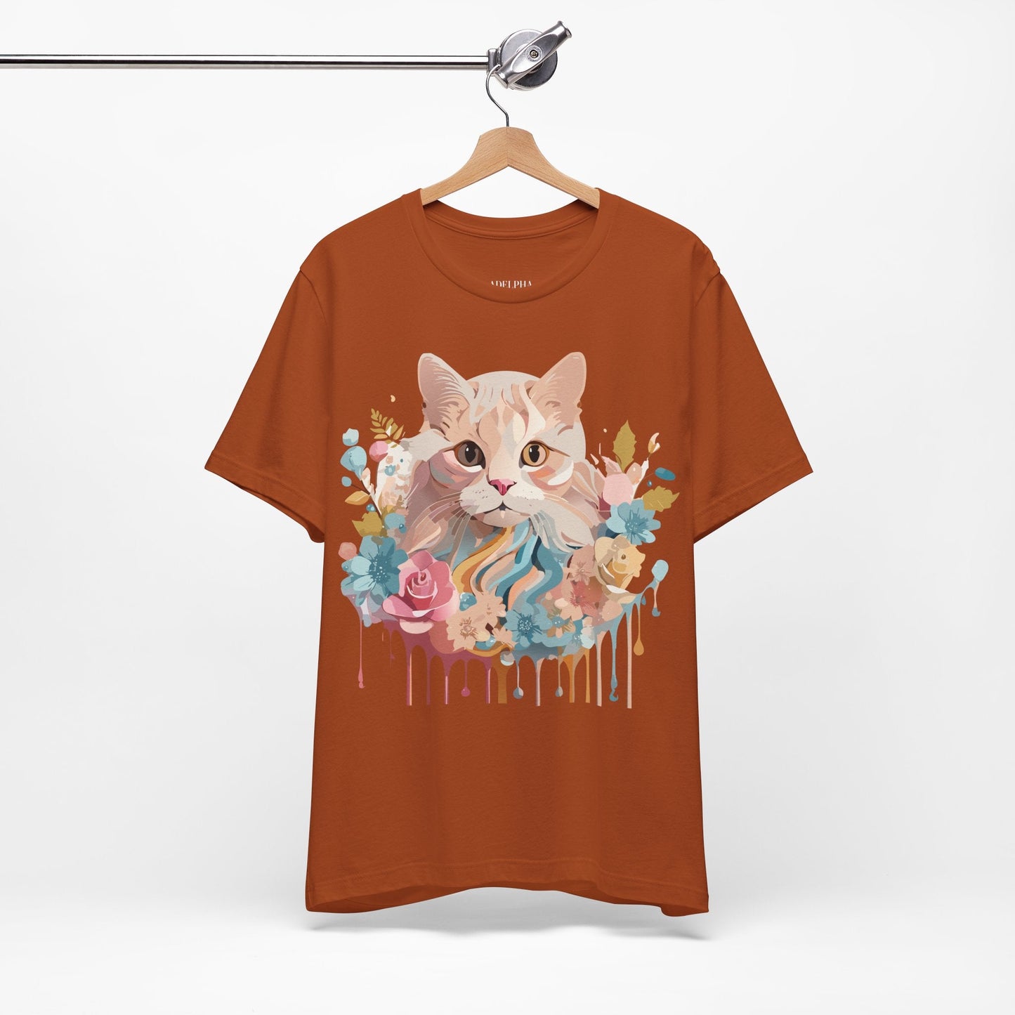 Cat Graphic Tee Unisex Short Sleeve Shirt With Adelpha Vintage Artwork