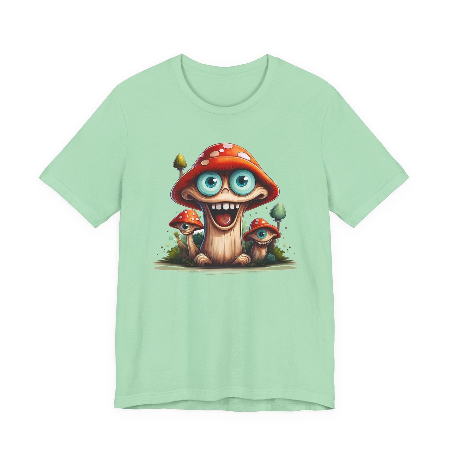Cute Mushroom Graphic Tee, Fun Cartoon Shirt, Funny Mushroom Shirt, Cute Cartoon Tees, Graphic T-Shirt, Art Design T-Shirt