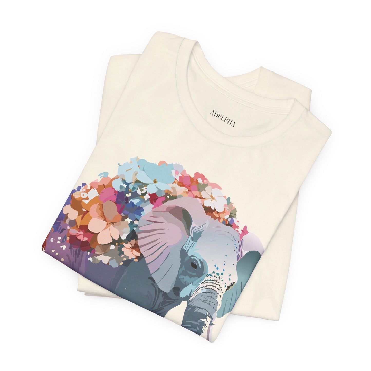 Adelpha Elephant Graphic Tee Unisex Short Sleeve Vintage Inspired Art Design Collection