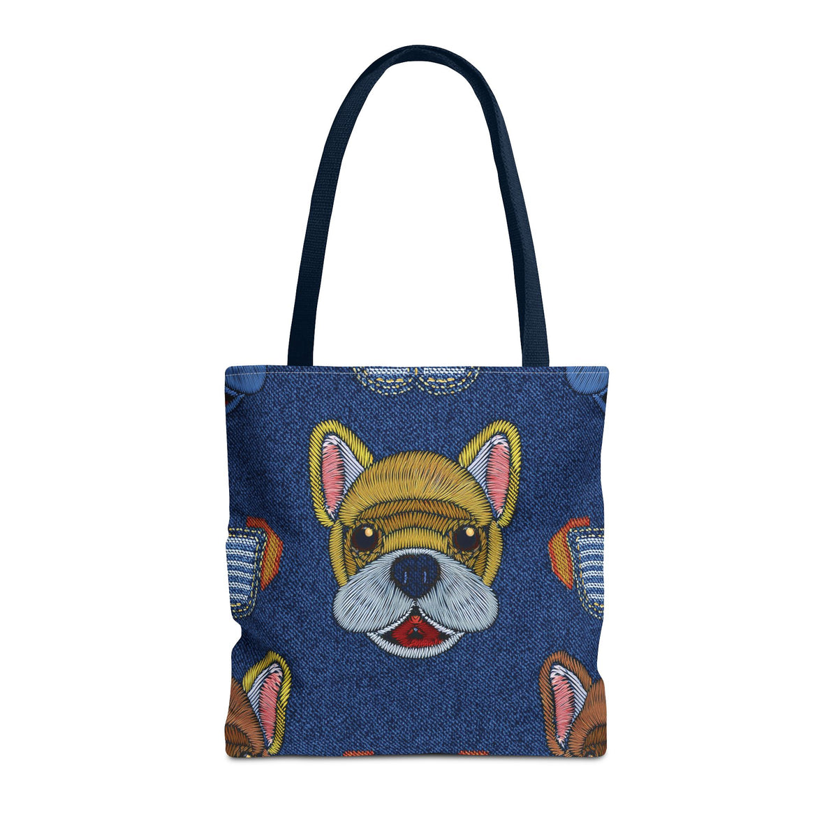 Denim Fabric Imitation Print Unisex Canvas Bag Poly Spun 3 Sizes Tote Bag 191-13
