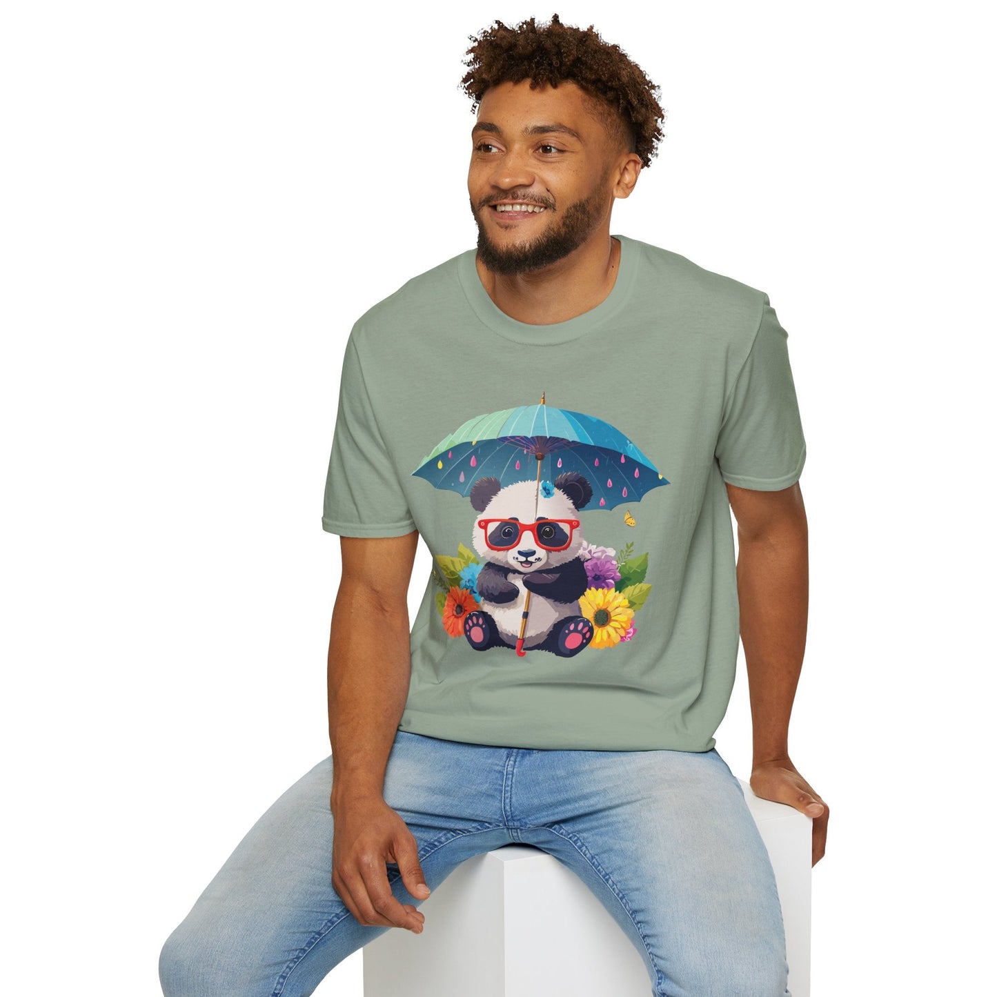 Panda Shirt Unisex Tee 100 Percent Ring Spun Cotton Softstyle Gildan 64000 Animal Print