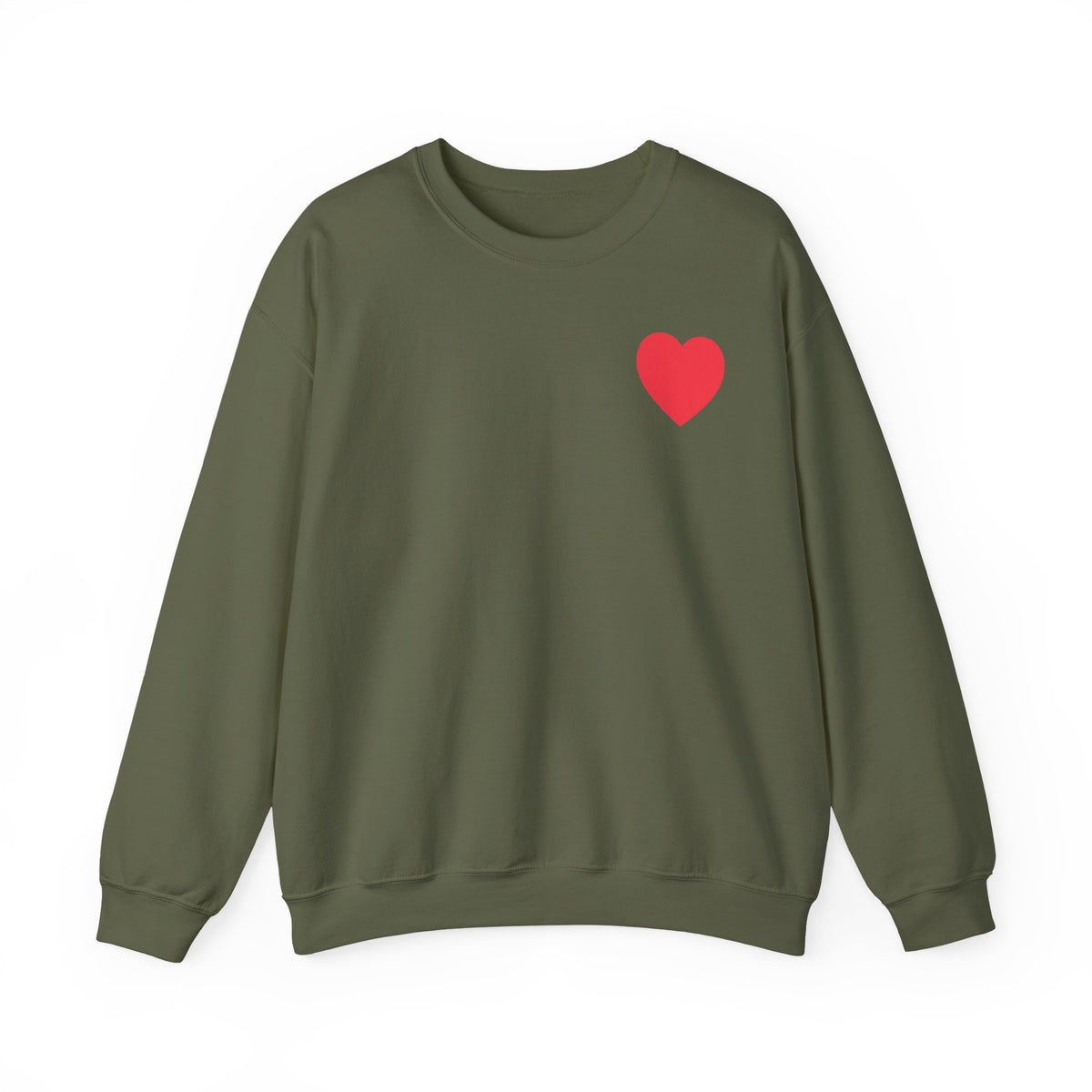 Small Red Heart Graphic Valentine's Day Sweatshirt Unisex 50/50 Cotton-Poly Sweatshirt w79