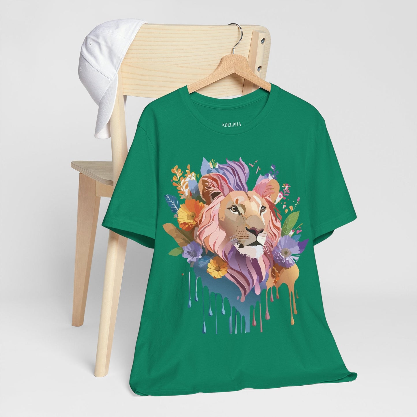 Lion Graphic Tee Unisex Short Sleeve Art Design From Adelpha Premium Vintage Inspired Tee