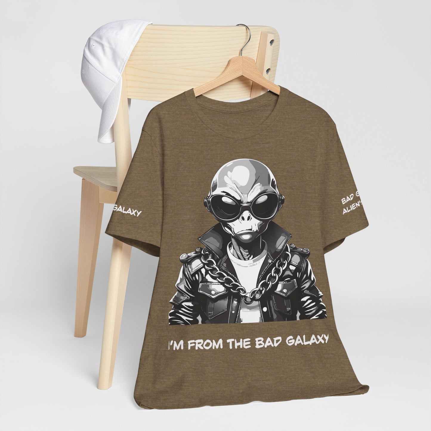 Tee Shirt With Alien From Bad Galaxy 100 Percent Cotton Made To Order Eco Friendly Inks Tee