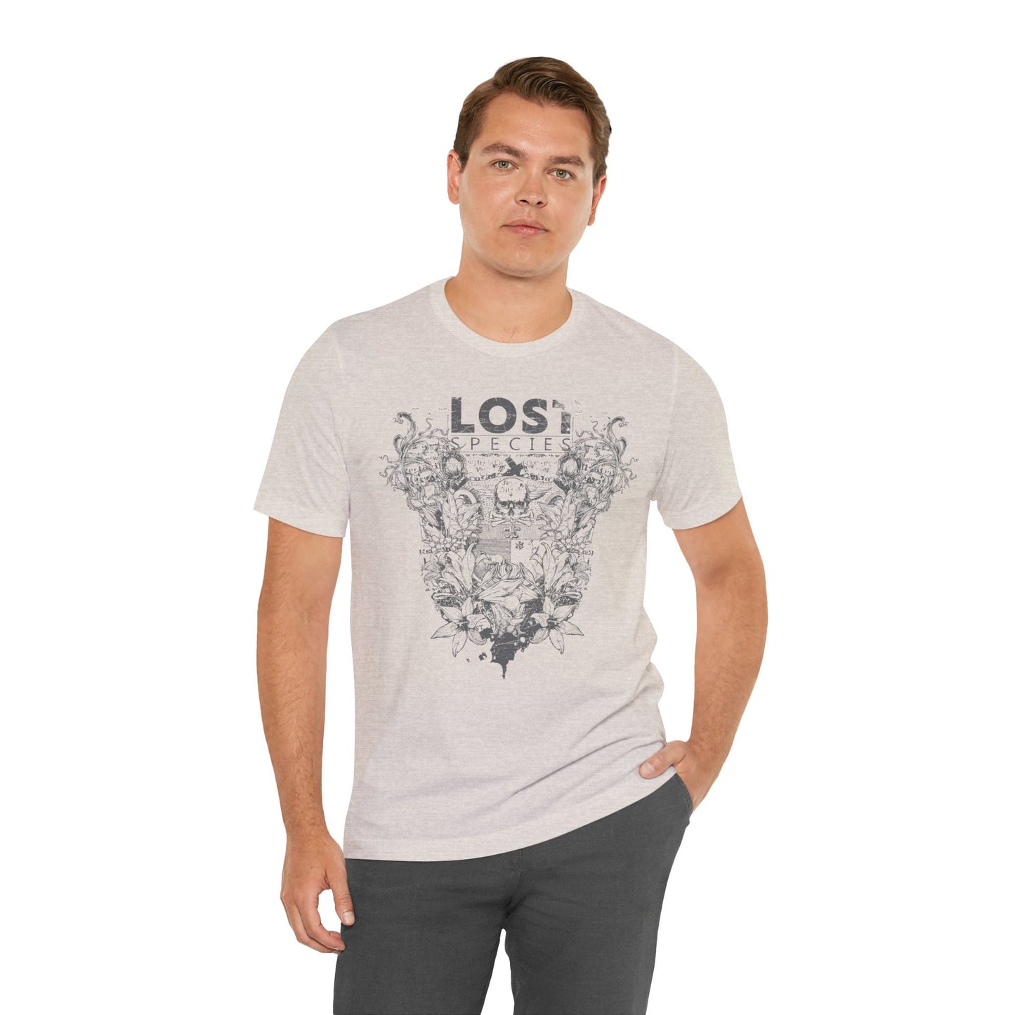 Lost Species Tee Floral Wildlife Illustration Rock Band T-Shirt A-7