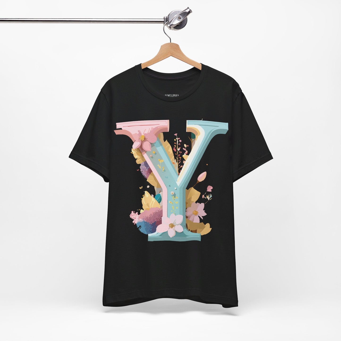 Letter Y Shirt Unisex Graphic Tee Vintage Inspired Artwork Adelpha Short Sleeve Design
