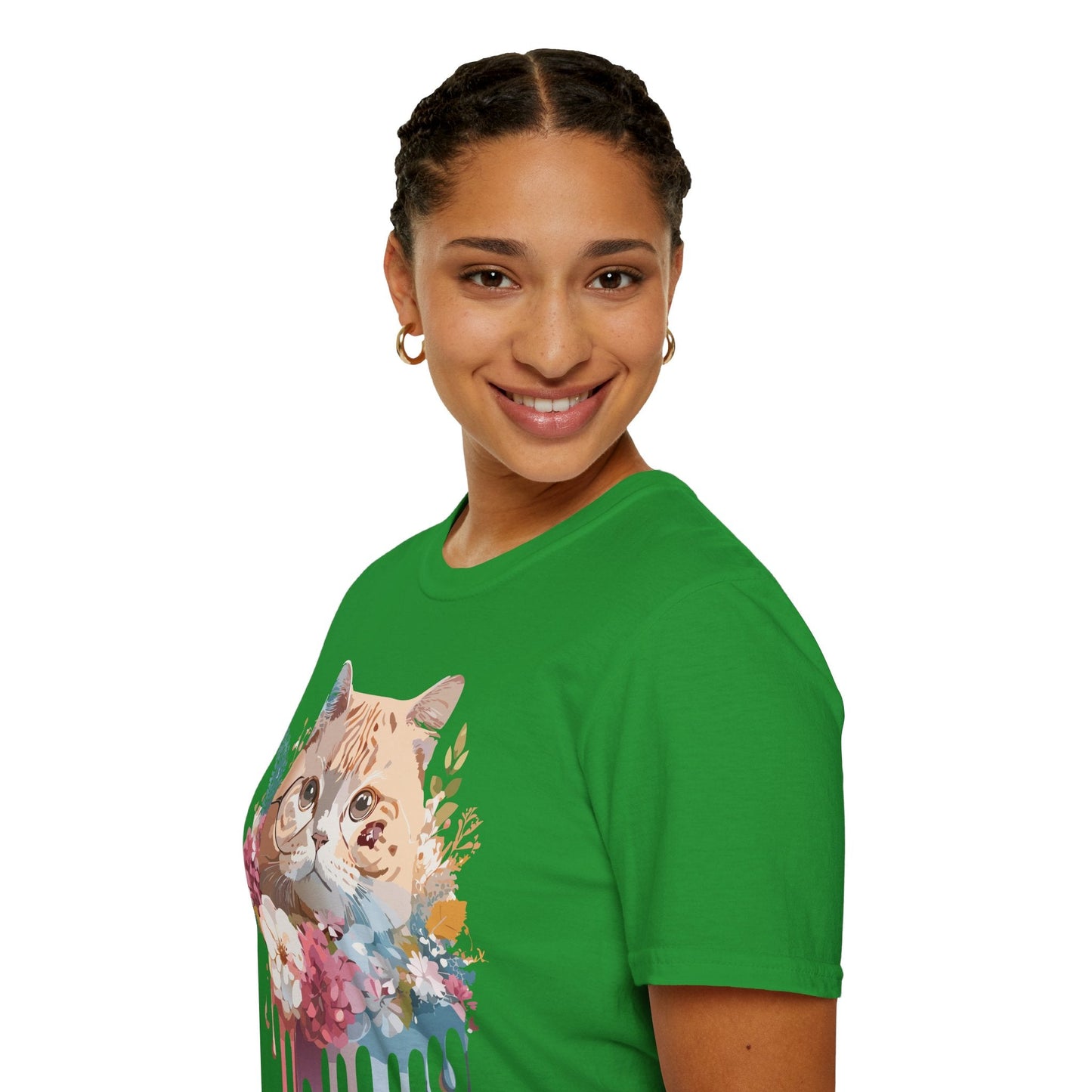 Cat Shirt Unisex Cat Tee Kitten Print Softstyle Gildan 64000
