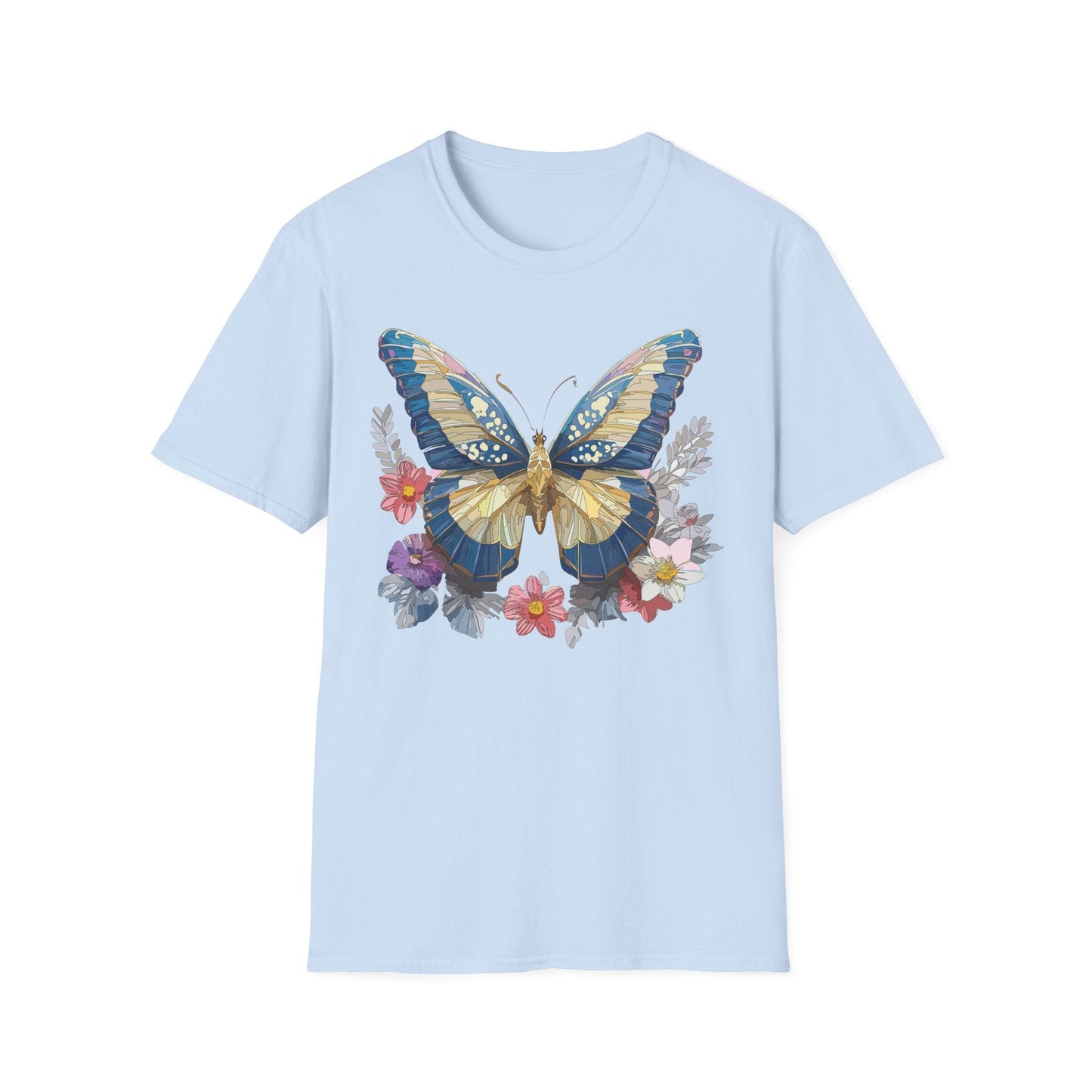 Butterfly Unisex Short Sleeve Tee Shirt Gildan Softstyle 64000 Monarch Design Graphic Tee