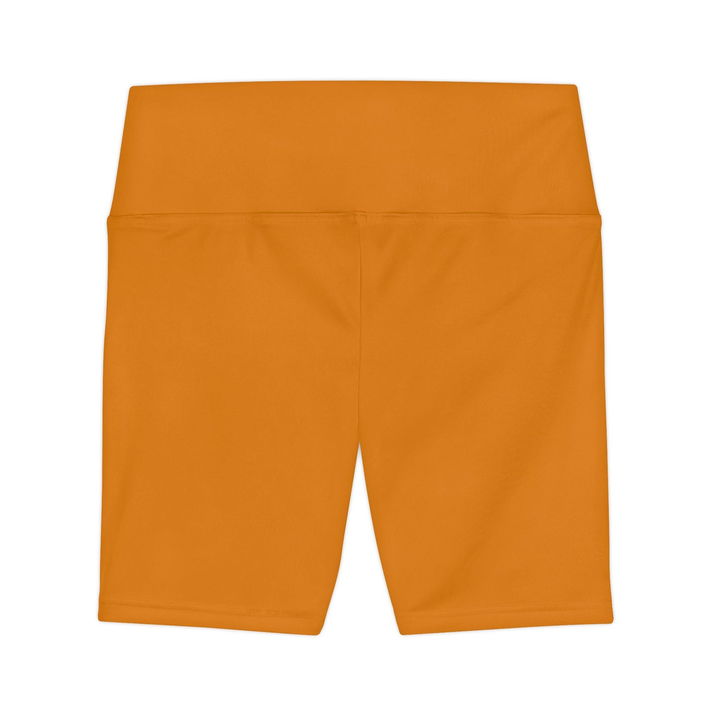 Amber Earth Women's Orange High-Waist Workout Shorts – Fitness Biker Shorts