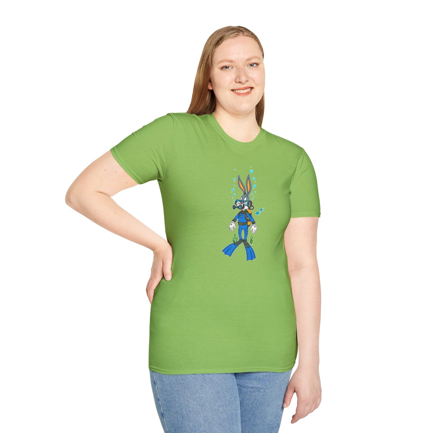 Cartoon Bunny Graphic Unisex Cotton Animal Animation Artwork Design Tee 20