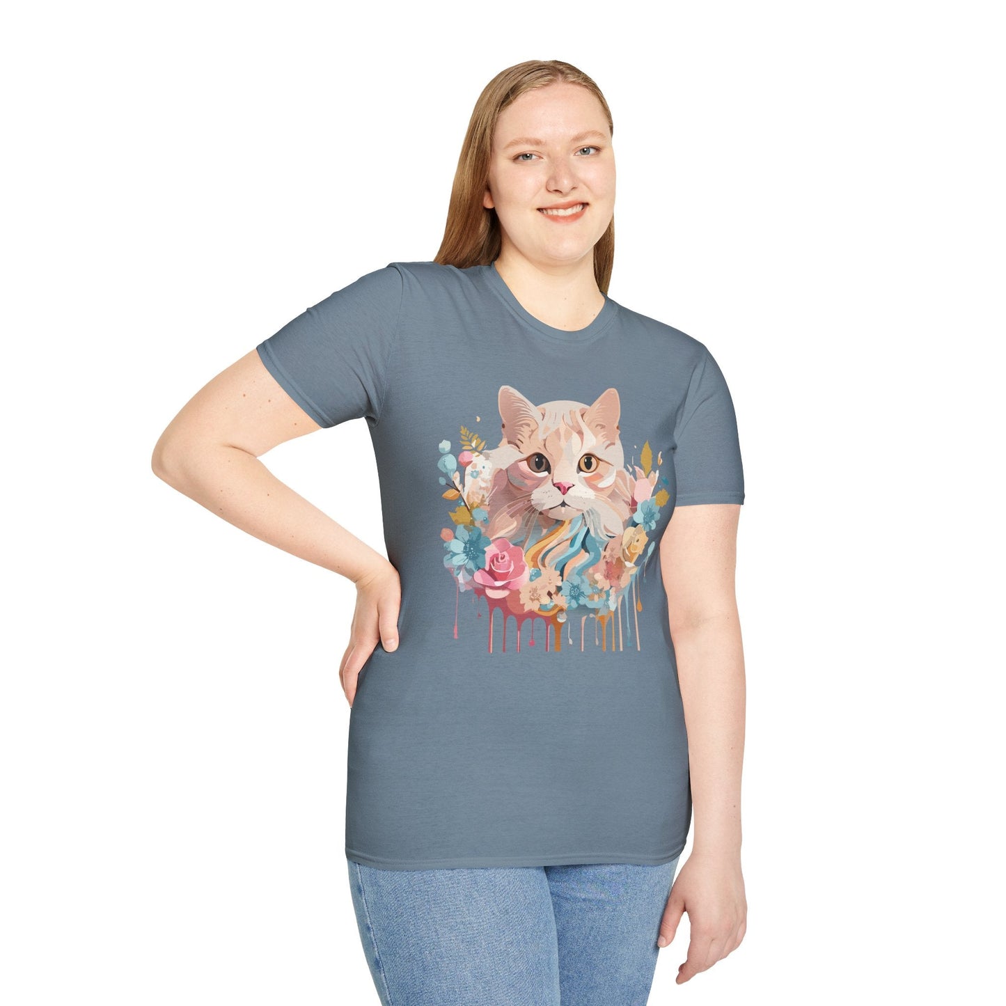 Unisex Cat Shirt Kitten Tee Cat Lover Tee Softstyle 64000 Gildan