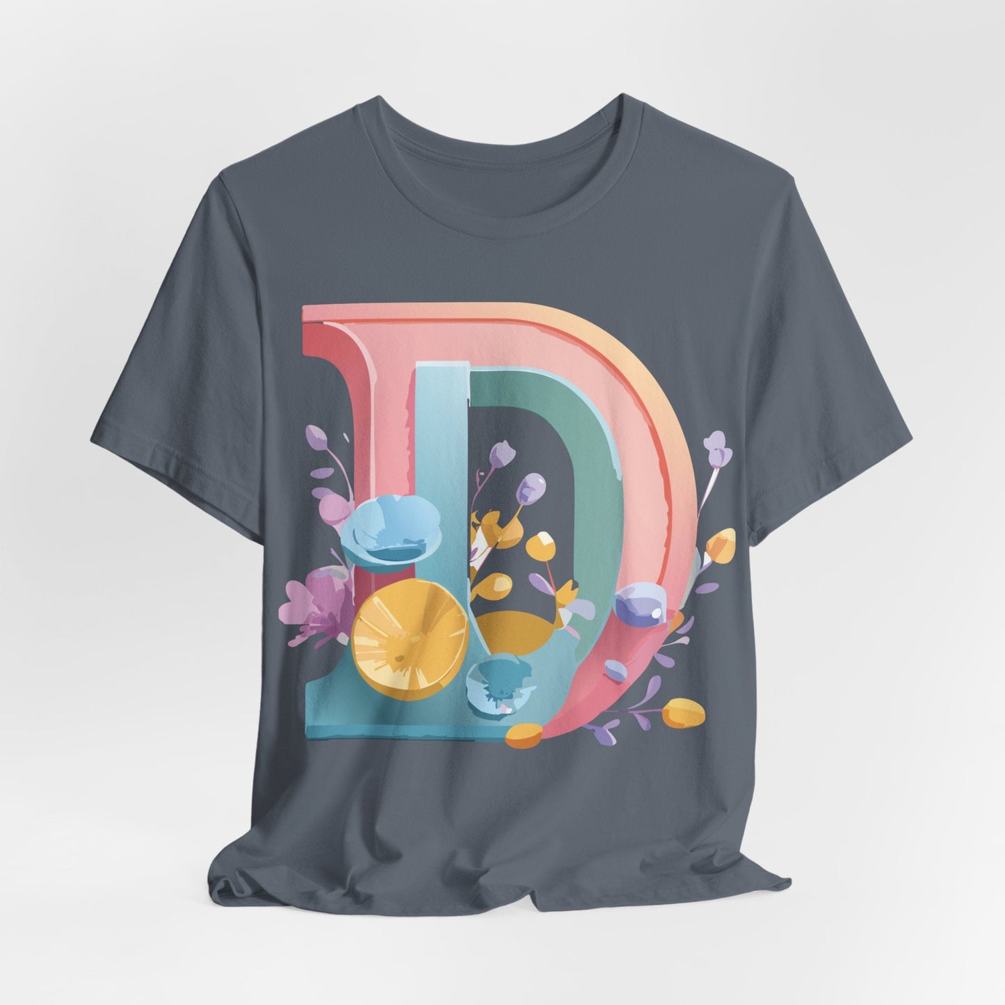 Letter D Shirt Unisex Jersey Graphic Tee From Adelpha With Vintage Inspired Artwork Short Sleeve