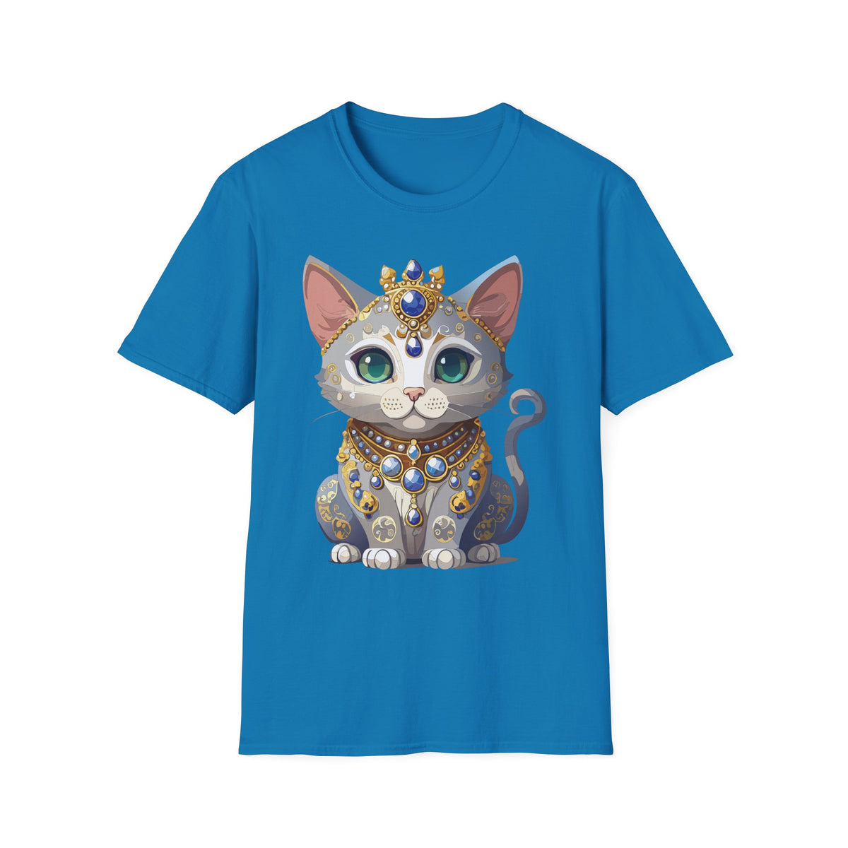 Jeweled Royal Cat T-Shirt | Gemstone Crown Kitty