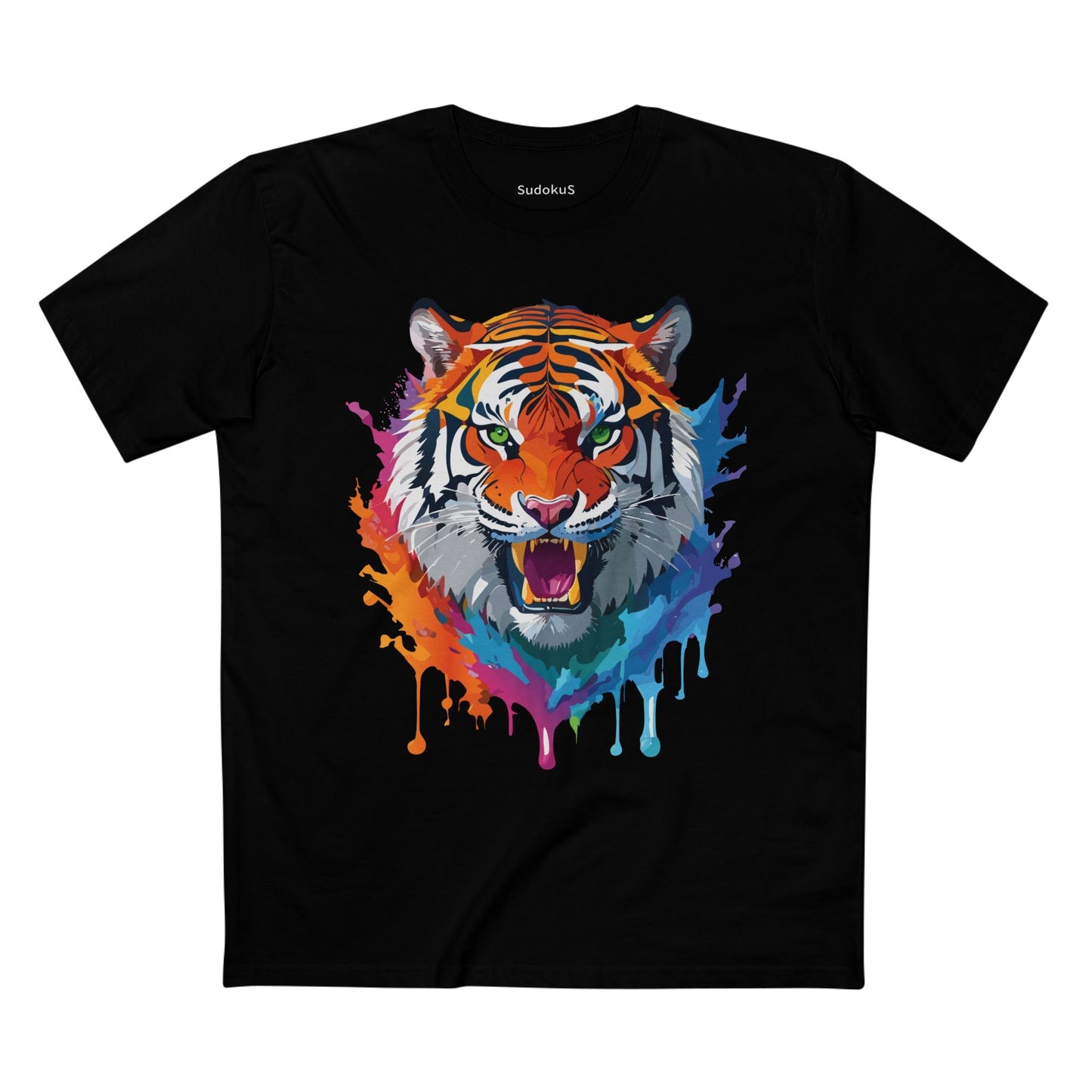 Tiger Graphic Unisex 100 Cotton Staple Tee with Animal Design Artwork 33