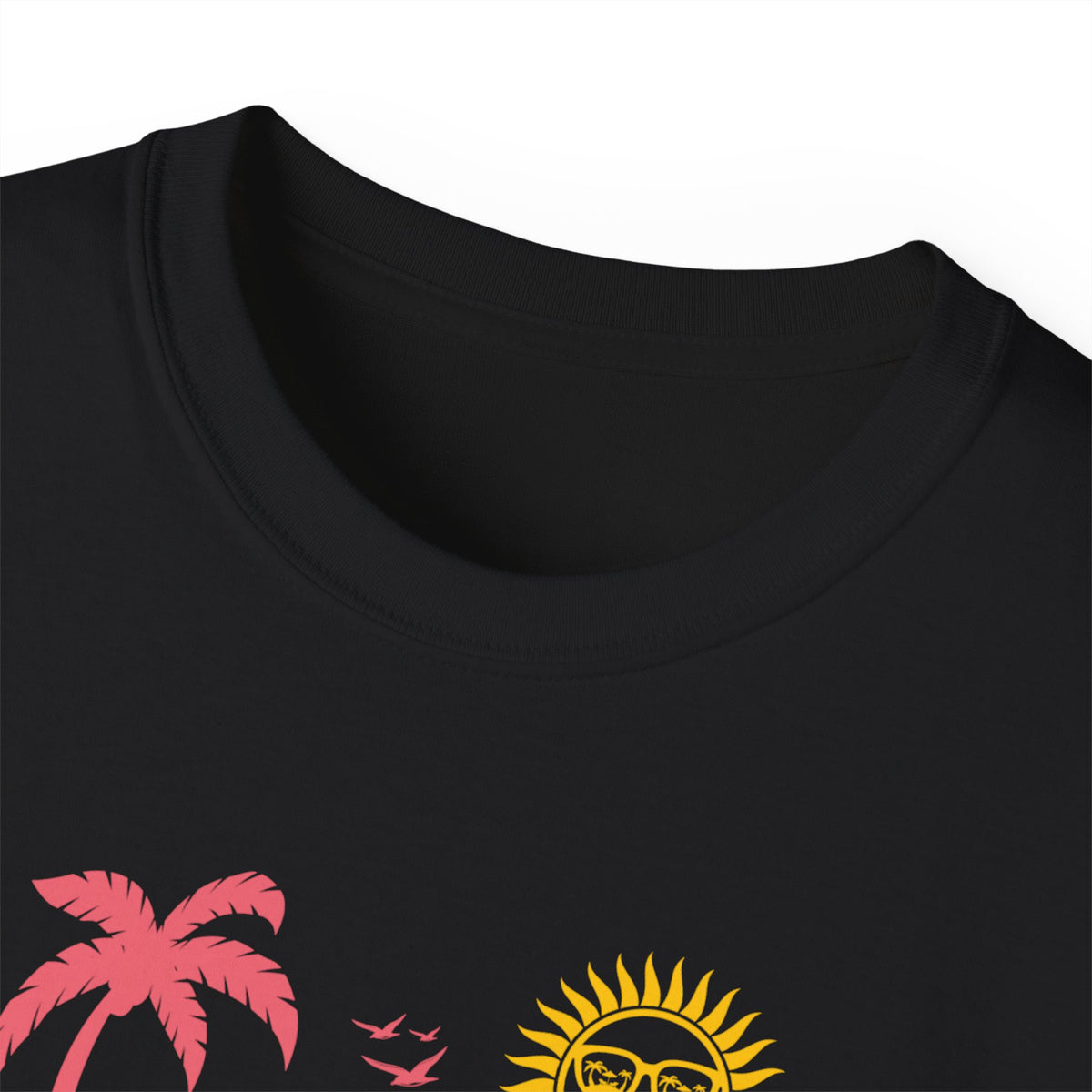 Summer Party Flamingo Tee | Tropical Palms Sun Retro Graphic