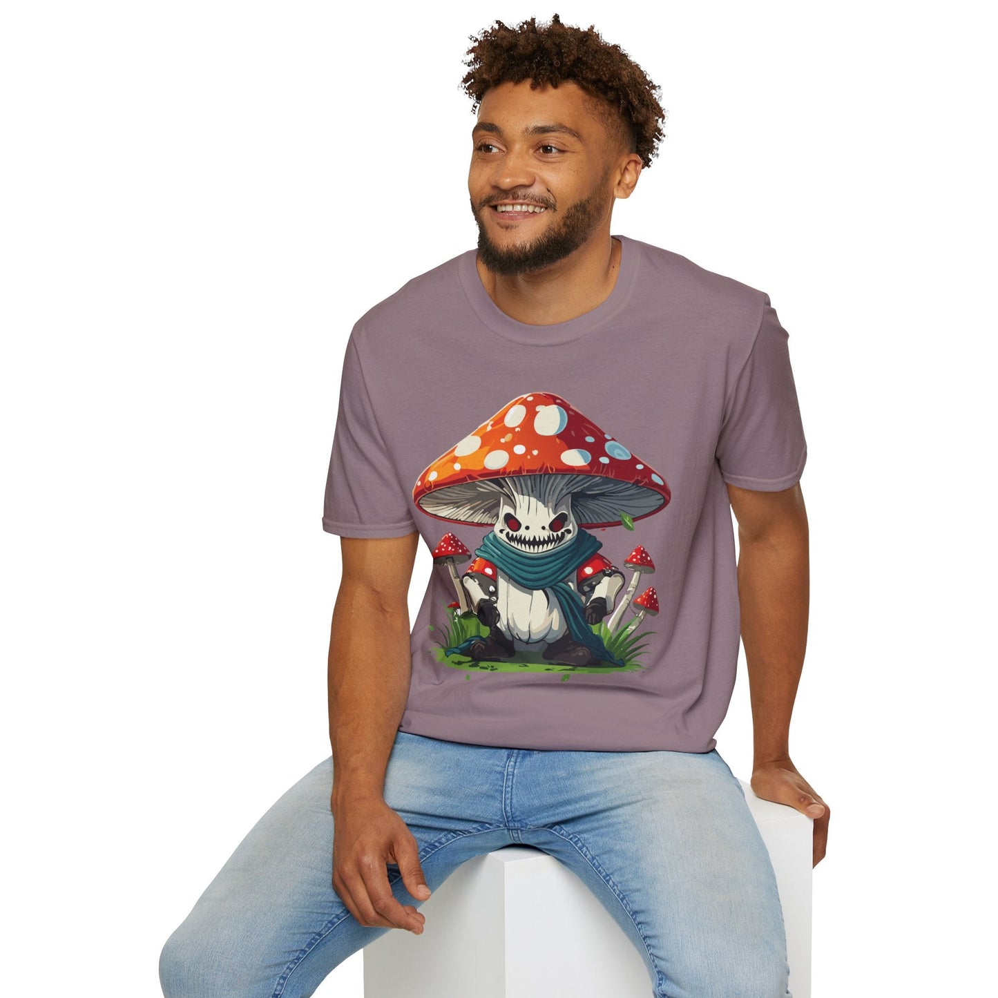 Funny Mashroom Graphic Unisex Softstyle Cotton With Cartoon Illustration Design 13