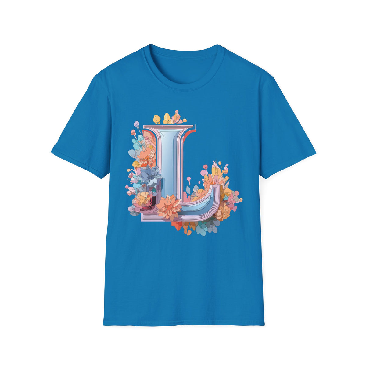 Floral Letter L T-Shirt | Monogram Initial Tee