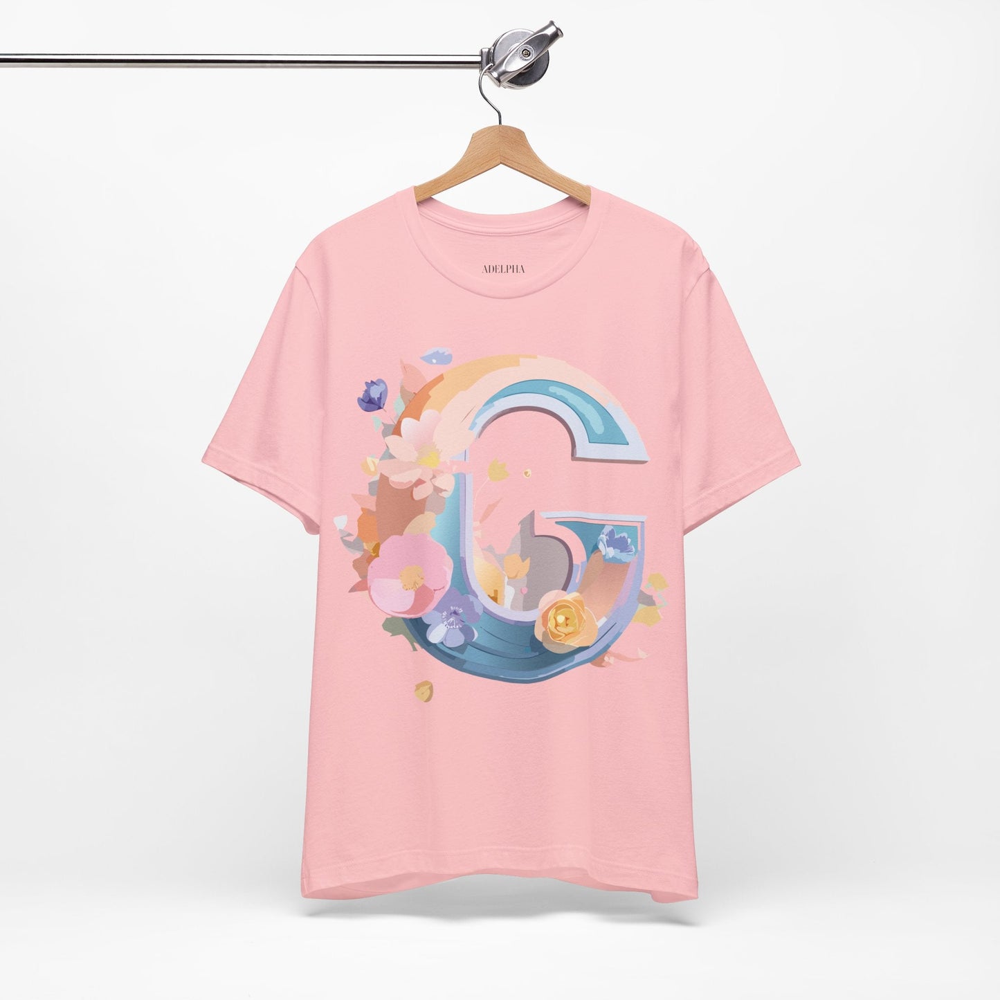 Letter G Graphic Tee Unisex Short Sleeve T Shirt by Adelpha Vintage Inspired Artwork