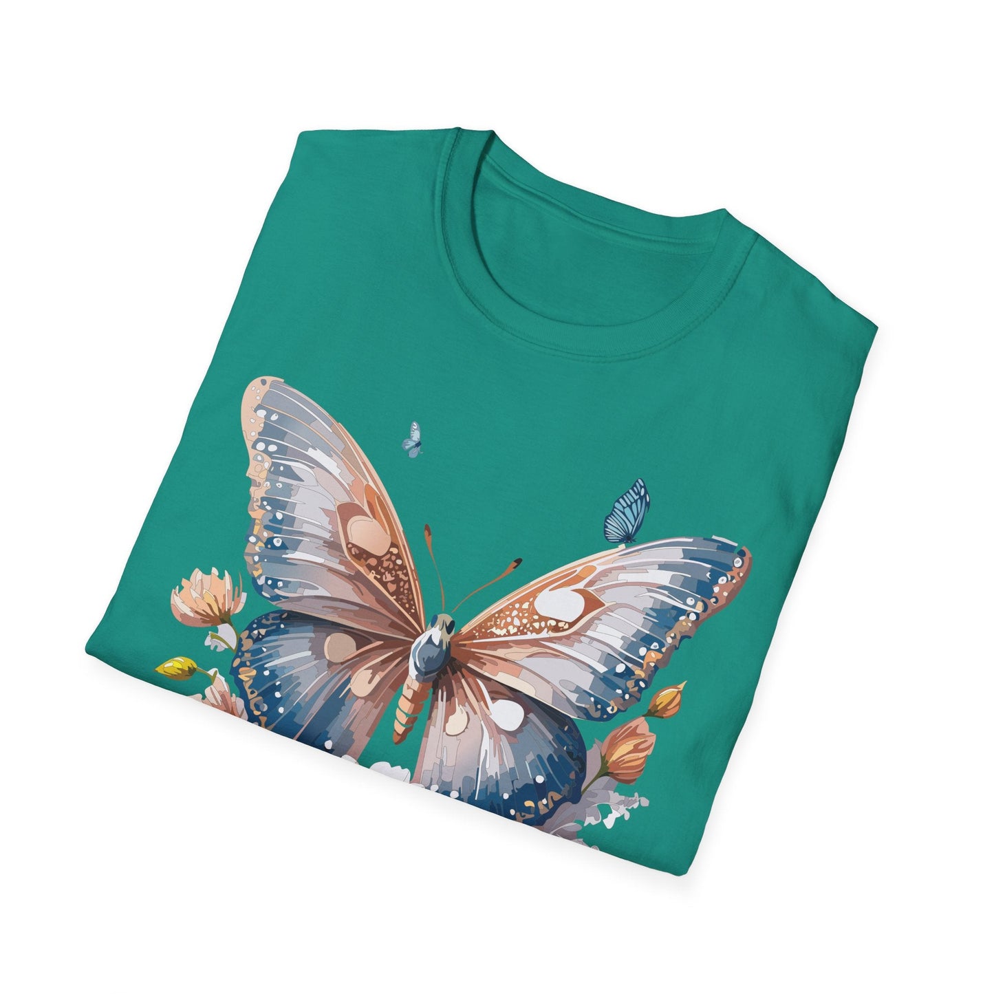 Butterfly Shirt Unisex Monarch Design Gildan 64000 Ring Spun Cotton Softstyle Tee For Comfort