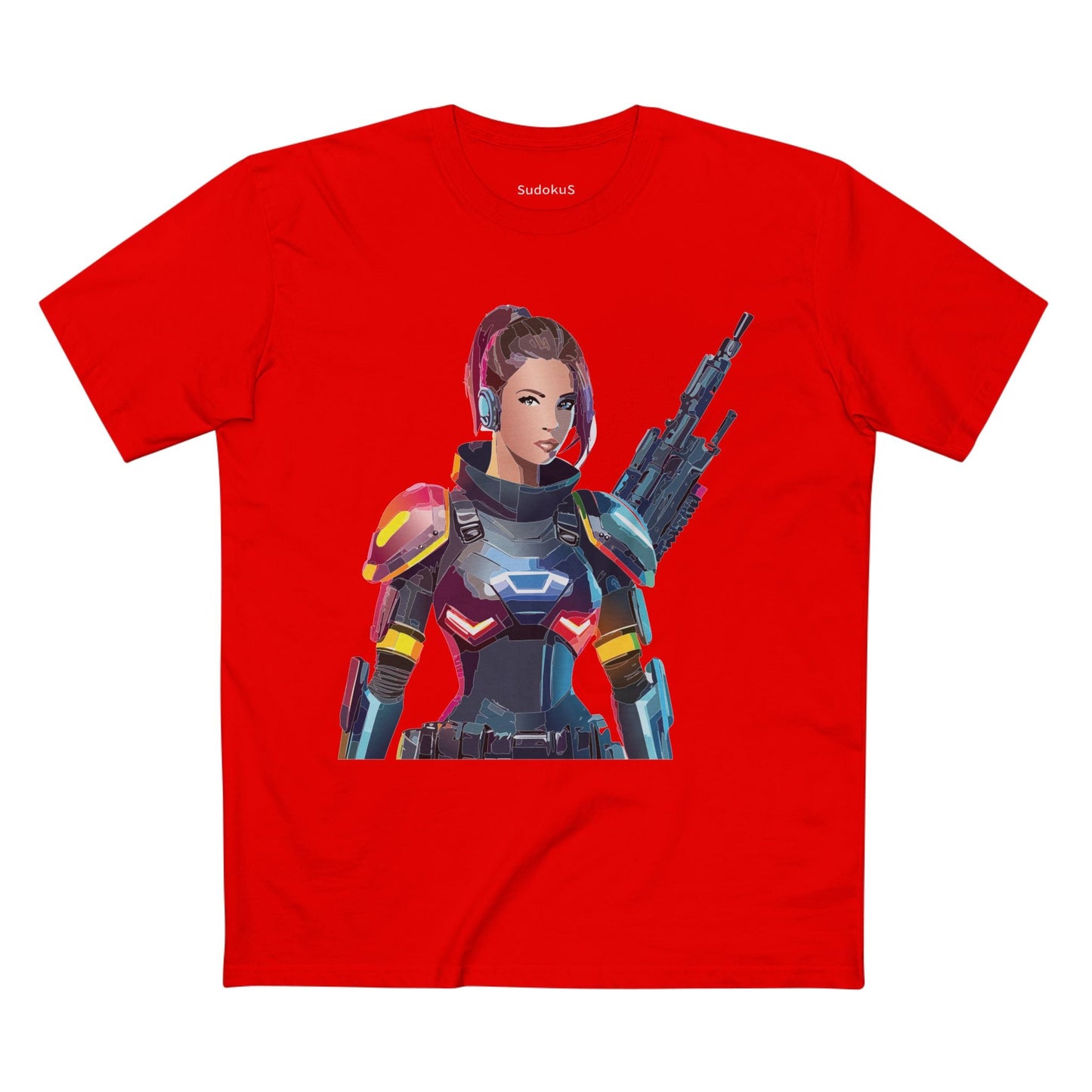 Army-woman Graphic Unisex 100 Cotton Staple Tee 22
