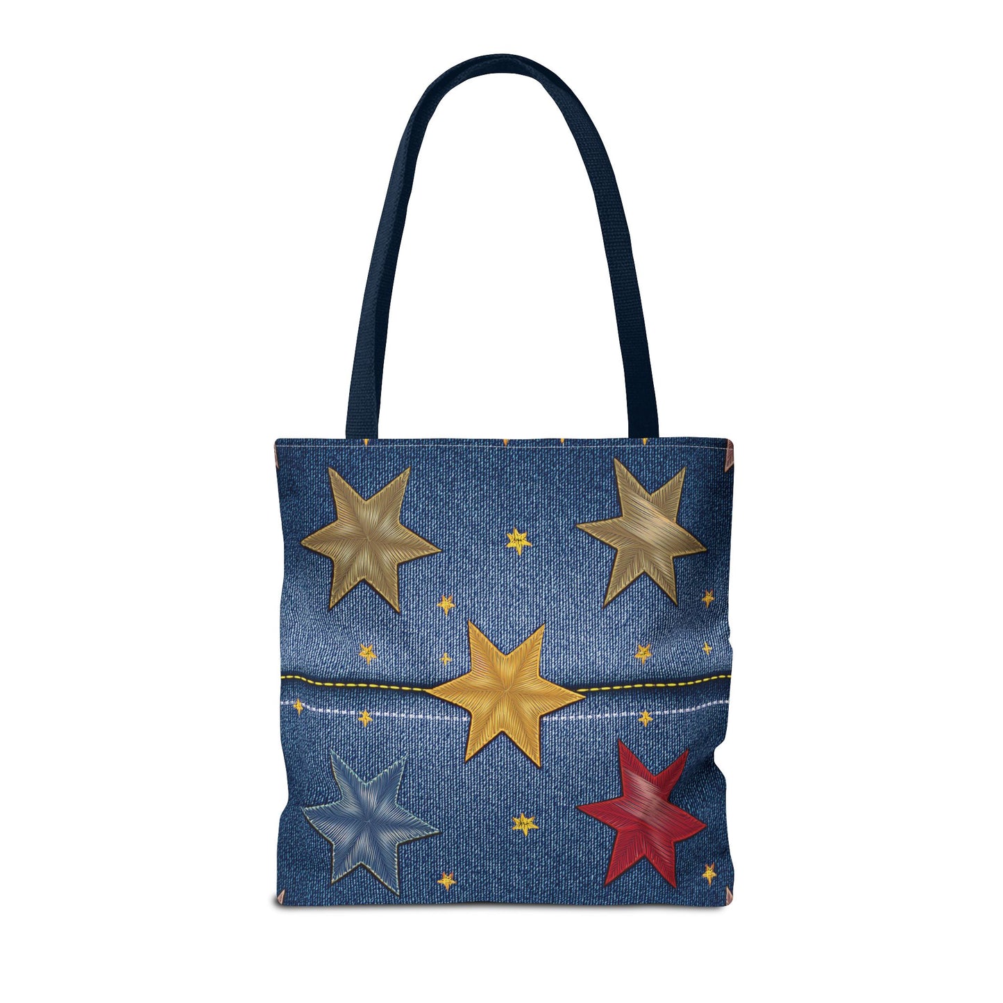 Denim Fabric Imitation Print Unisex Canvas Bag Poly Spun 3 Sizes Tote Bag 181-3