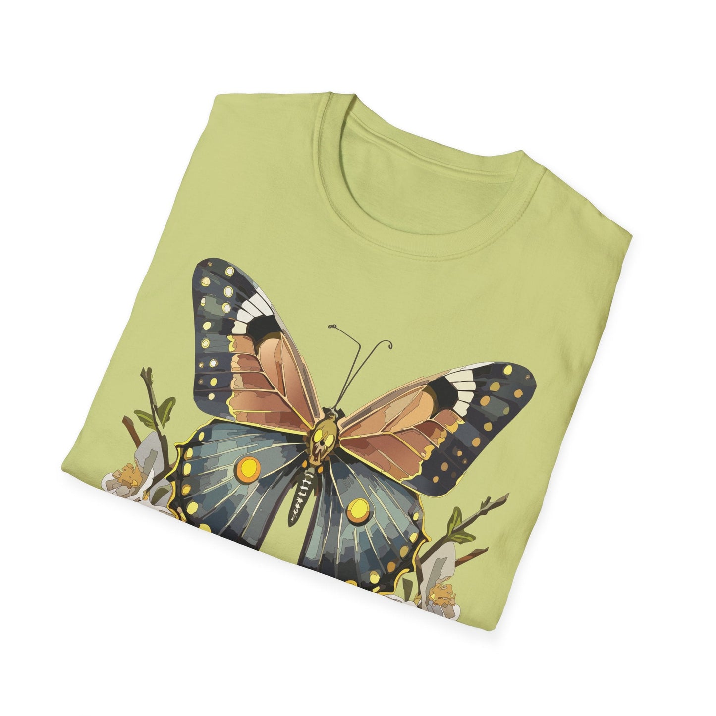 Butterfly Shirt Unisex Gildan Softstyle T Shirt Monarch Butterfly Tee 100 Percent Ring Spun Cotton