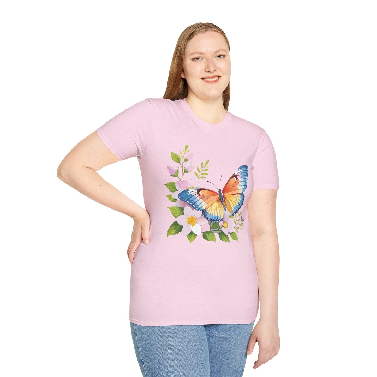 Butterfly T Shirt Unisex Monarch Design Gildan Softstyle 64000 Ring Spun Cotton Tee