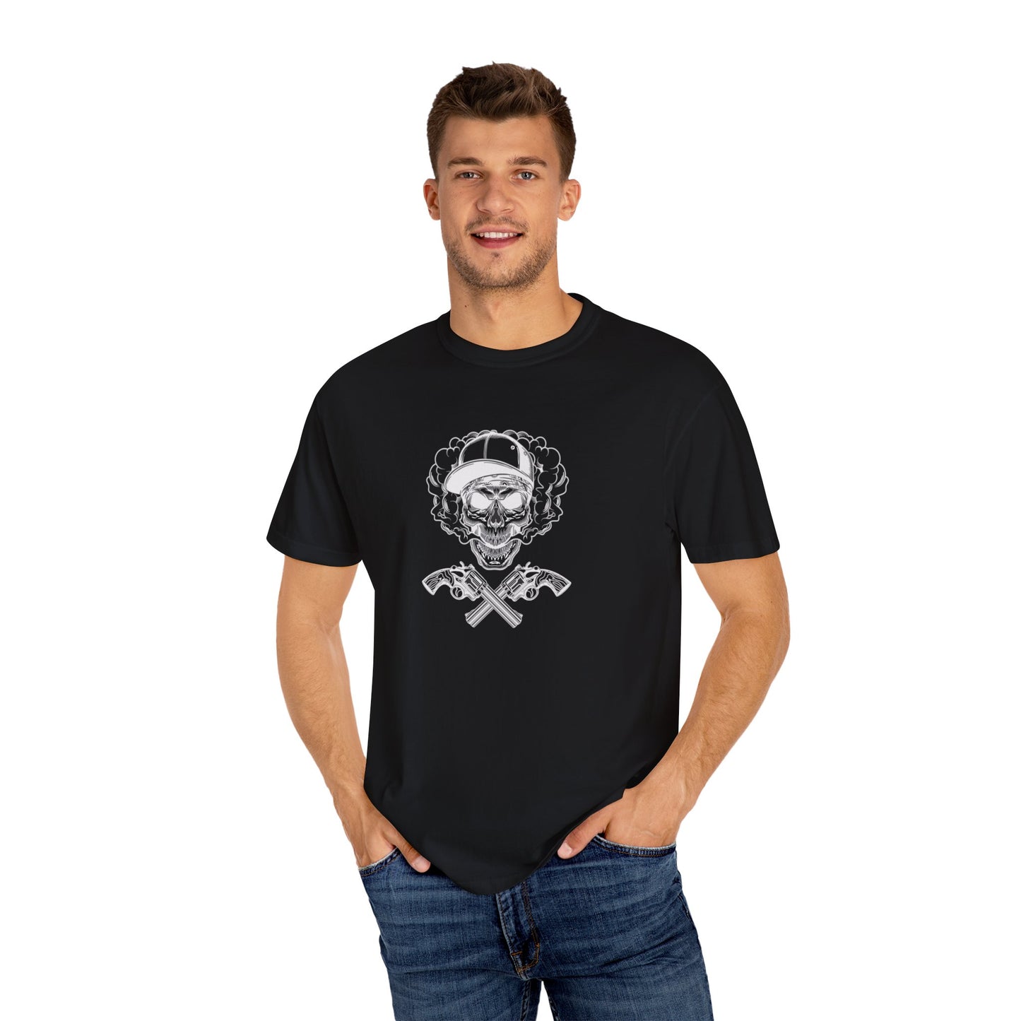 Unisex Cotton Tee Shirt with Skull