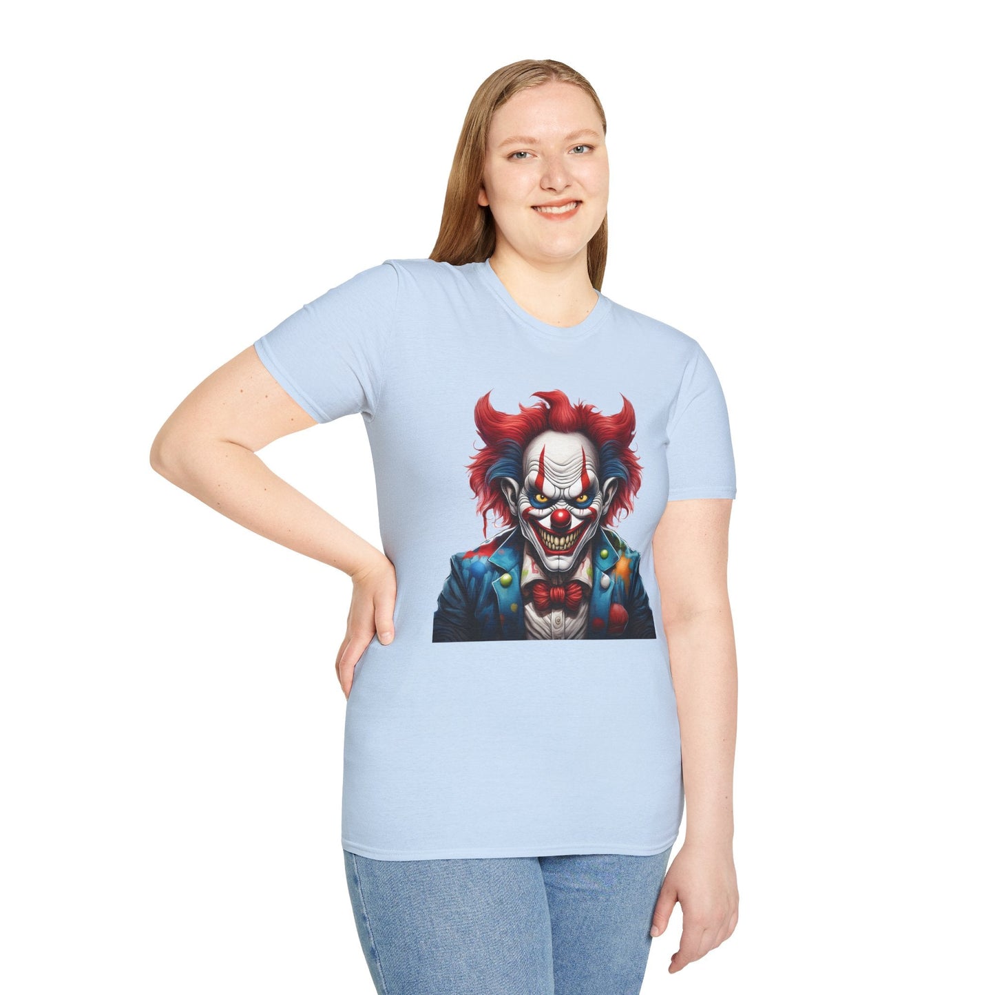 Unisex Clown Shirt With Funny Man Circus Print Tee Gildan Softstyle 64000 Classic Comfort Wear