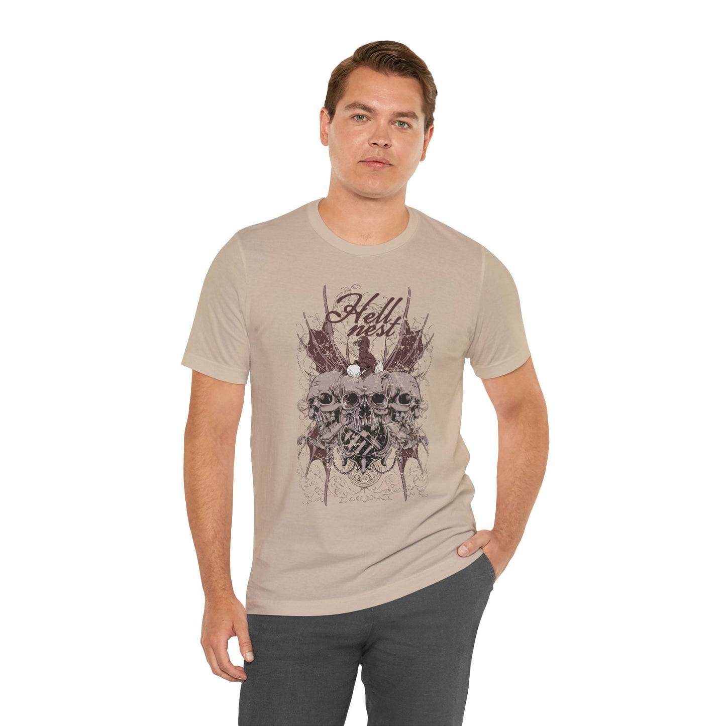 Skull Cluster graphic tee Gothic skulls grunge floral design