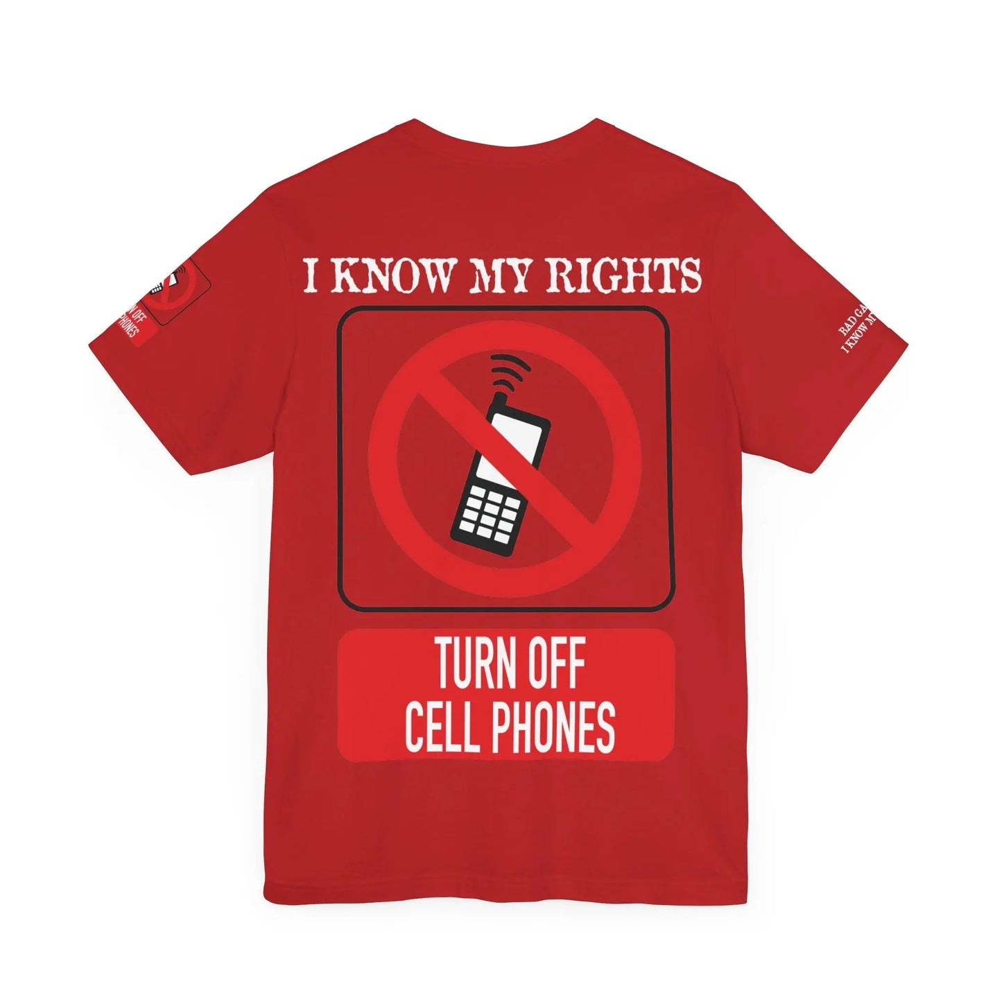 Red Stamp Tee Shirt 100 Percent Cotton From Bad Galaxy Eco Friendly Inks Made To Order In USA