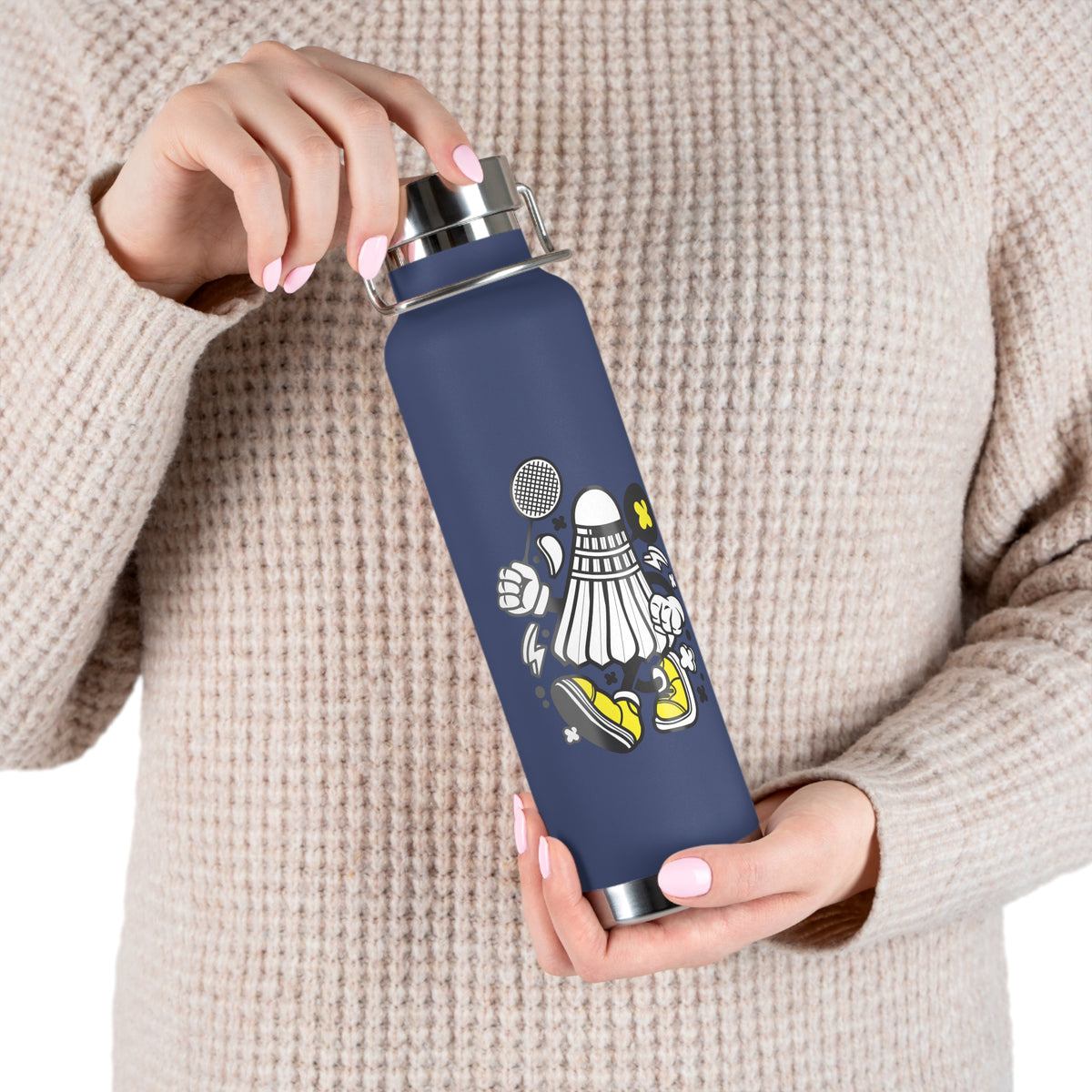 22oz Copper Insulated Water Bottle with Cartoon Design - CV35