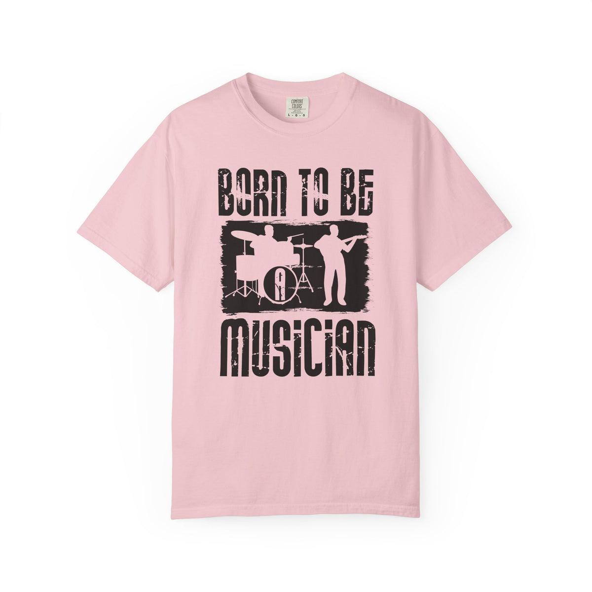 Born to Be Musician T-shirt Band Silhouette Drum Guitar Design Unisex Cotton Tee 009