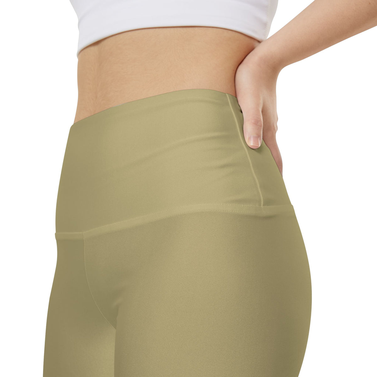 Light Sand Khaki Women's Workout Shorts — Neutral High-Waist Active Biker Shorts