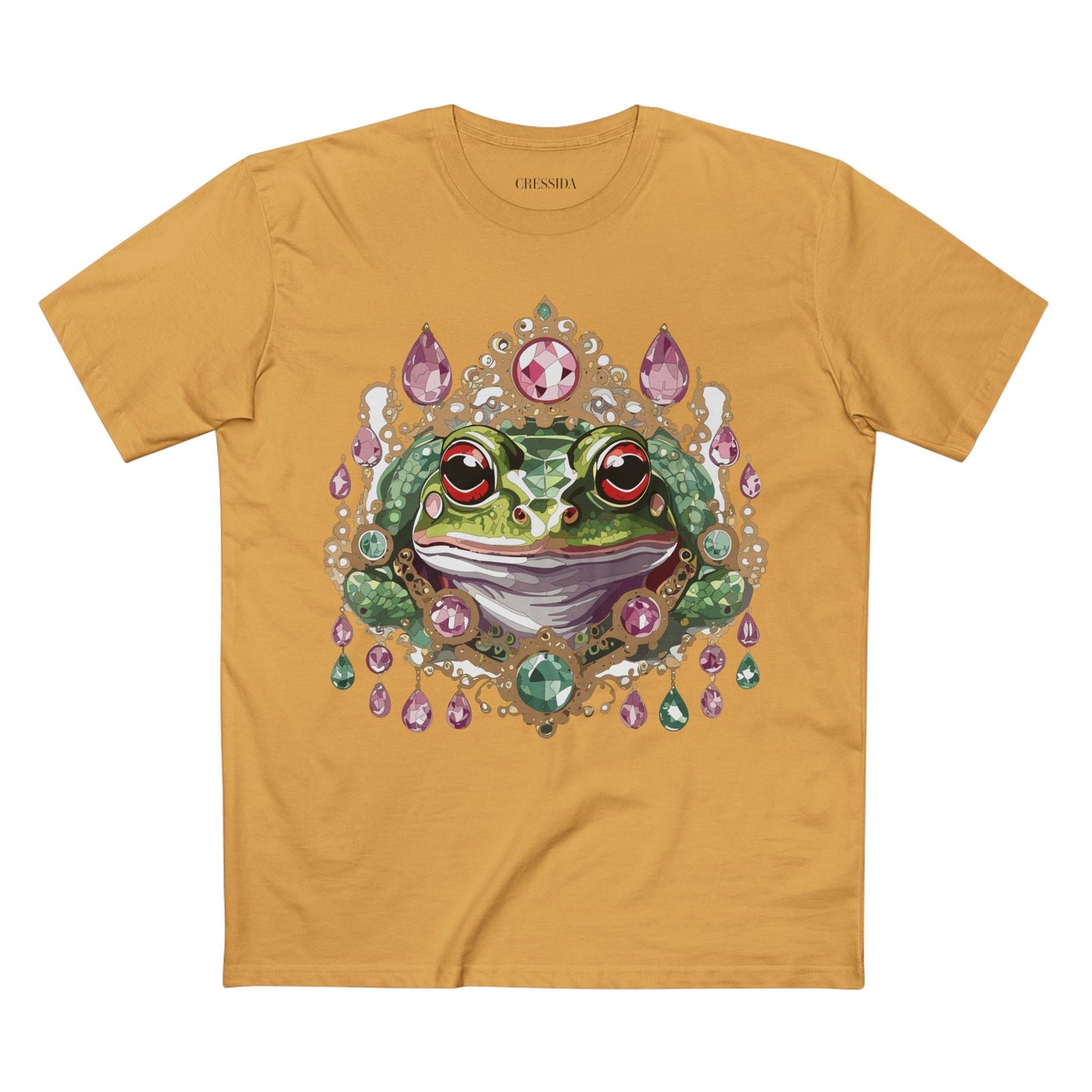 Frog Graphic Unisex 100 Cotton Tee With Unique Animal Golden Medallion Art Design 26